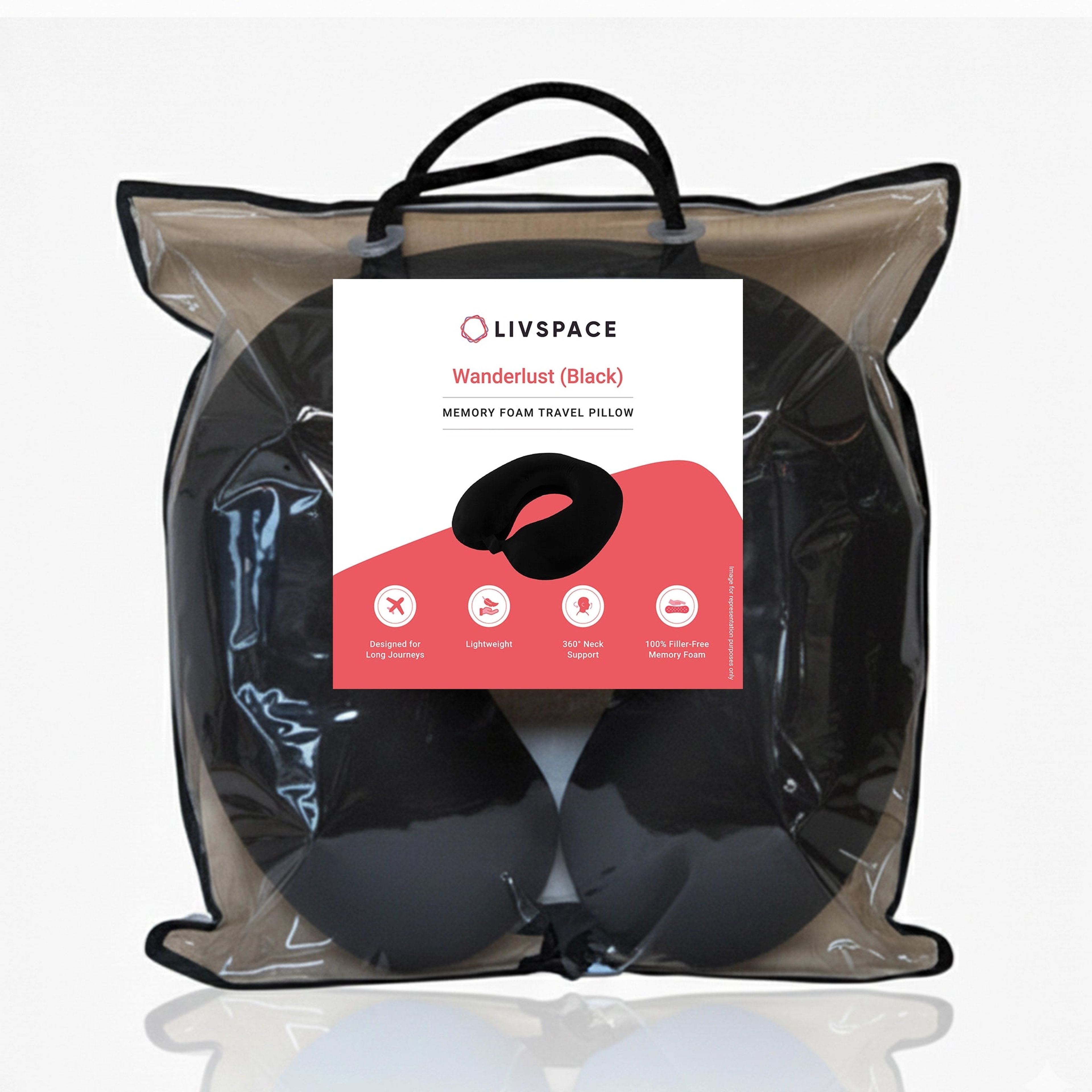 Wanderlust | Travel Neck Pillow | Black