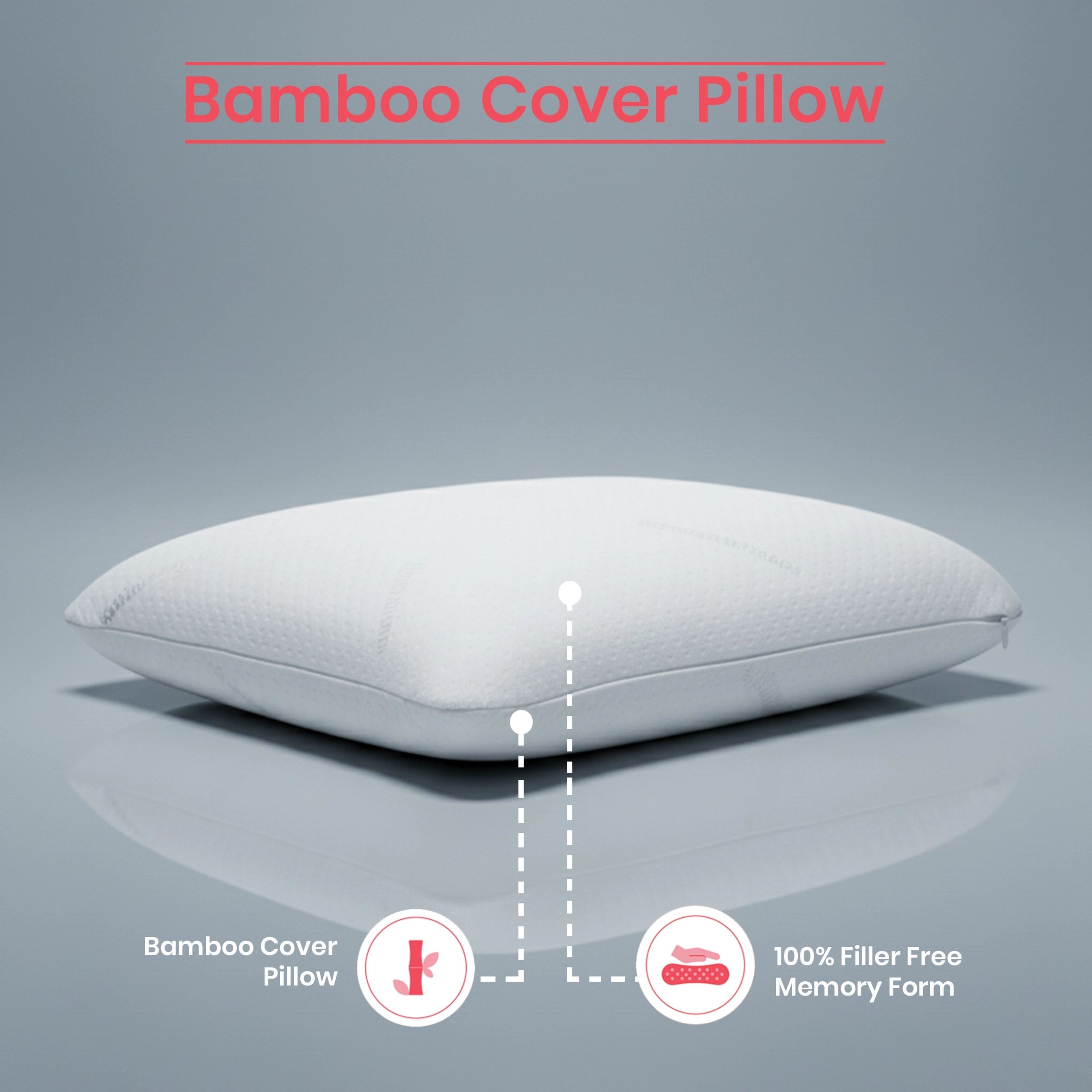 Bamboo Hush | Slim Memory Foam Pillow with Bamboo Fabric Cover