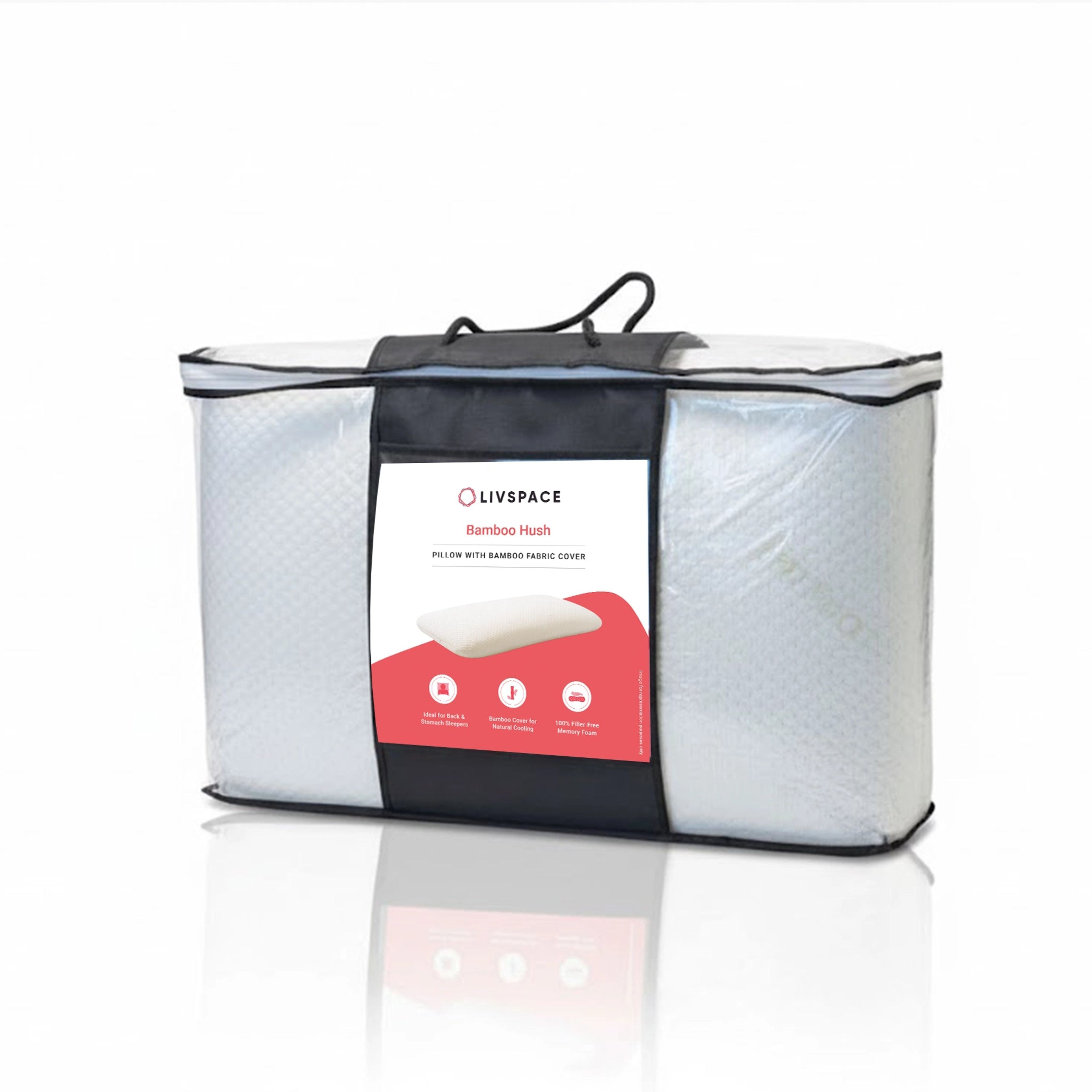 Bamboo Hush | Slim Memory Foam Pillow with Bamboo Fabric Cover