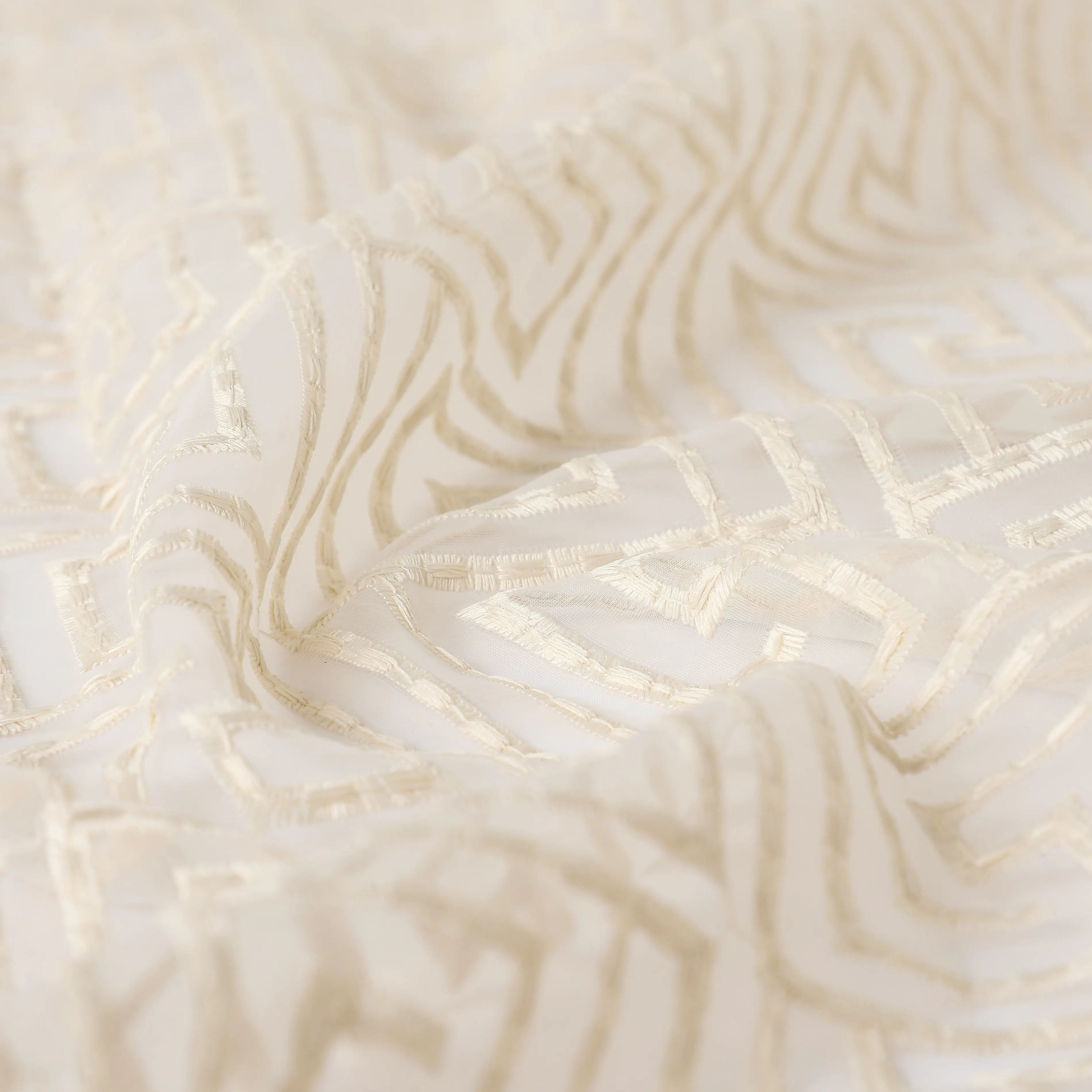 Velina Set of 2 Embroidered Sheer Readymade Curtains | Modern Maze