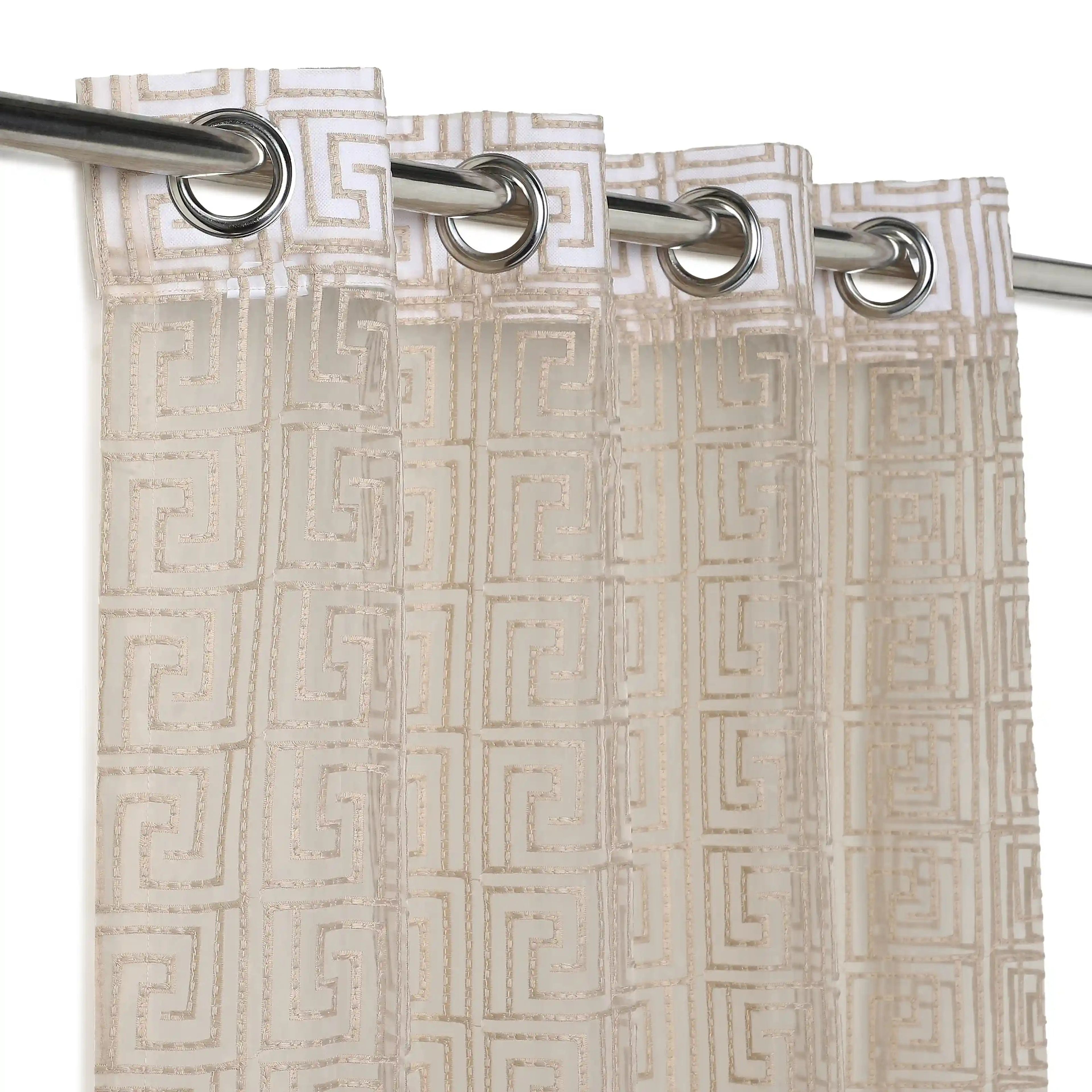 Velina Set of 2 Embroidered Sheer Readymade Curtains | Modern Maze