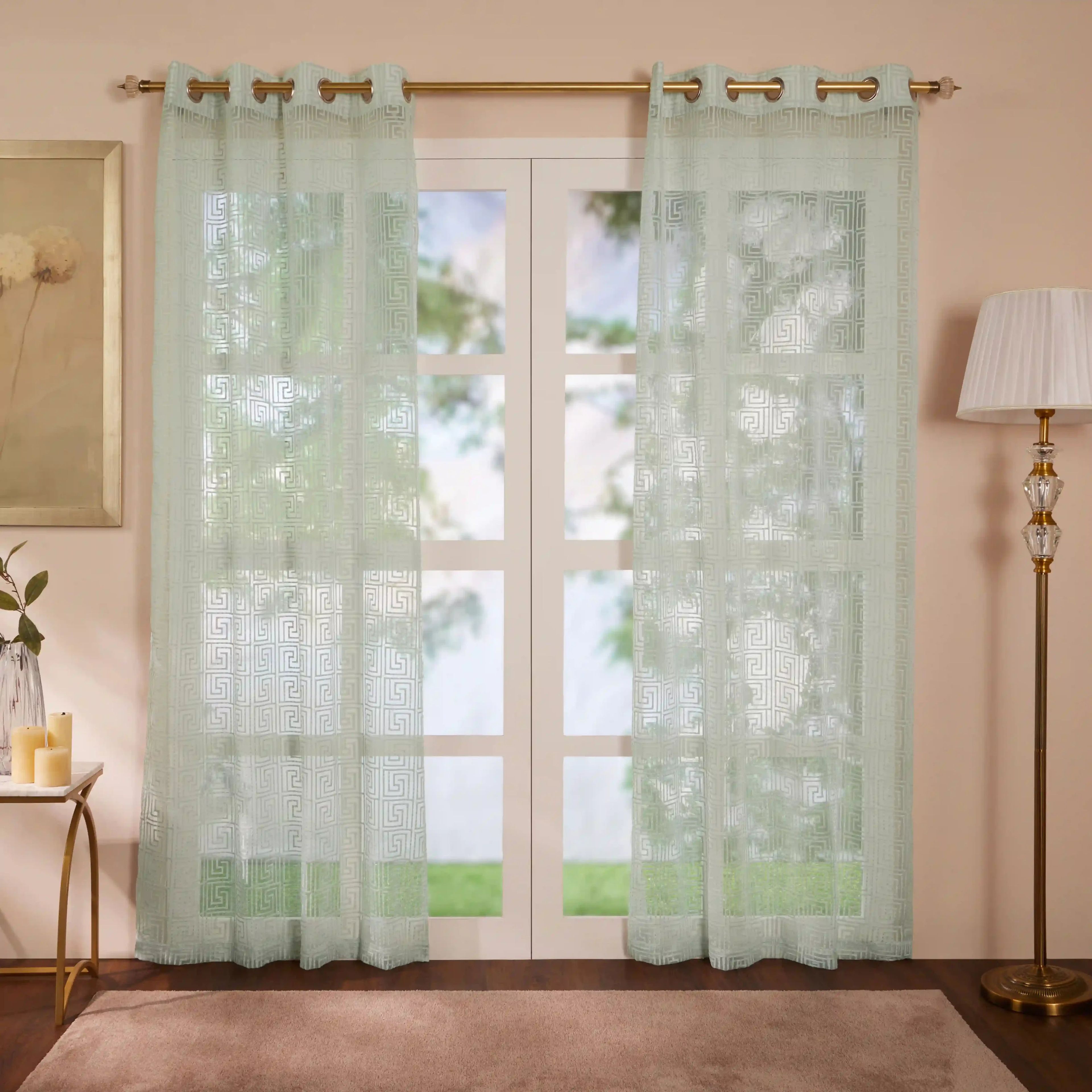 Velina Set of 2 Embroidered Sheer Readymade Curtains | Modern Maze