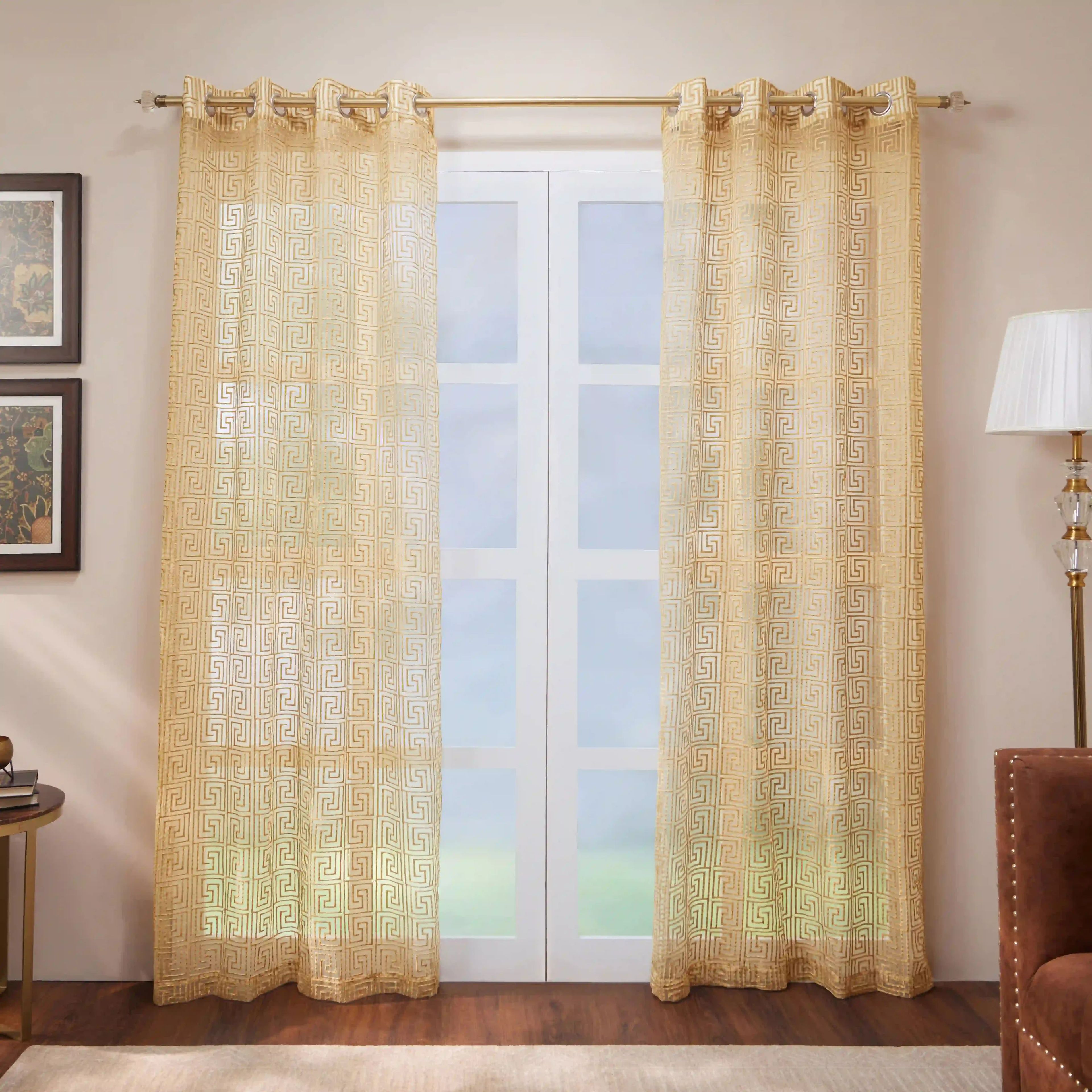 Velina Set of 2 Embroidered Sheer Readymade Curtains | Modern Maze