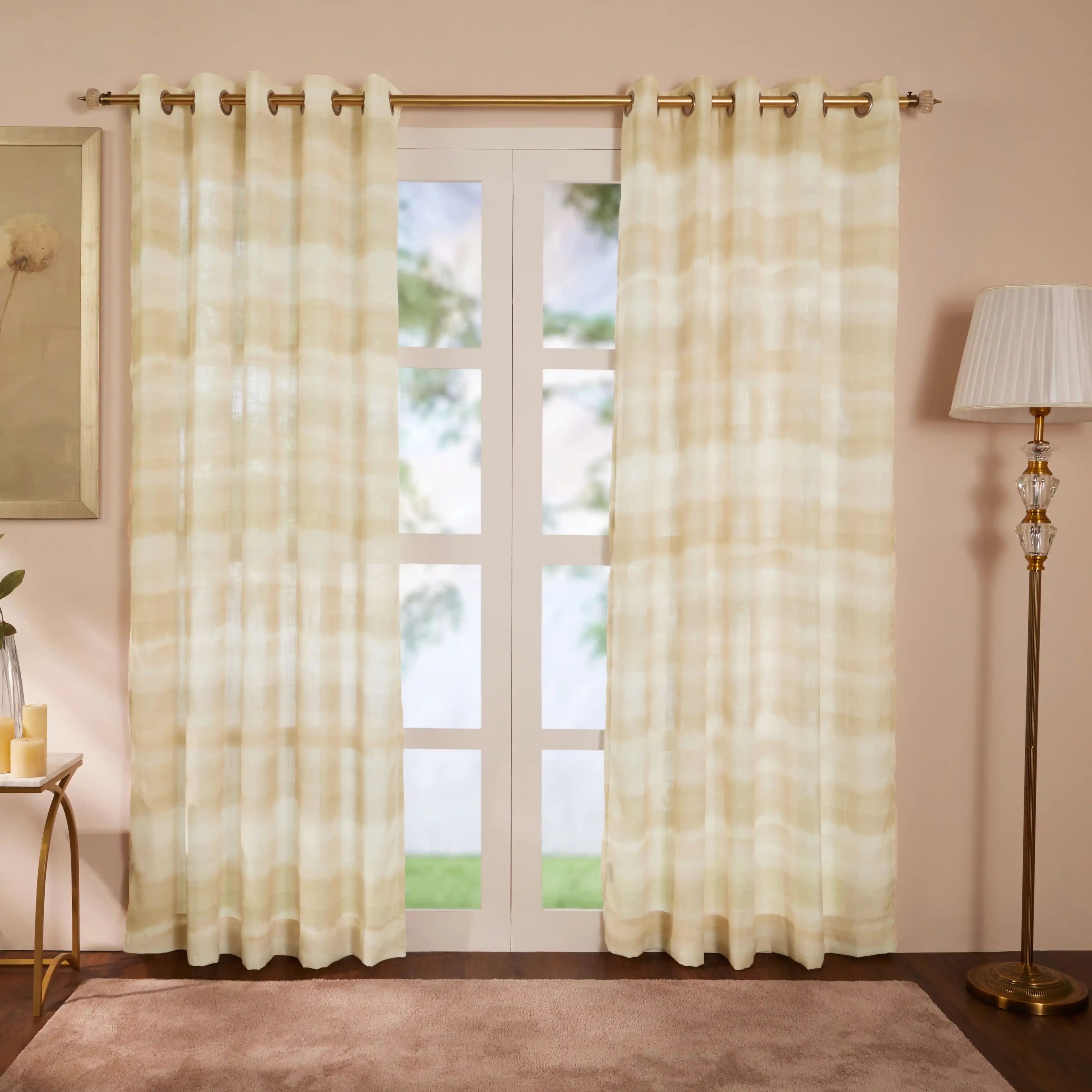 Meriga Set of 2 Sheer Readymade Curtains | Ethereal Waves
