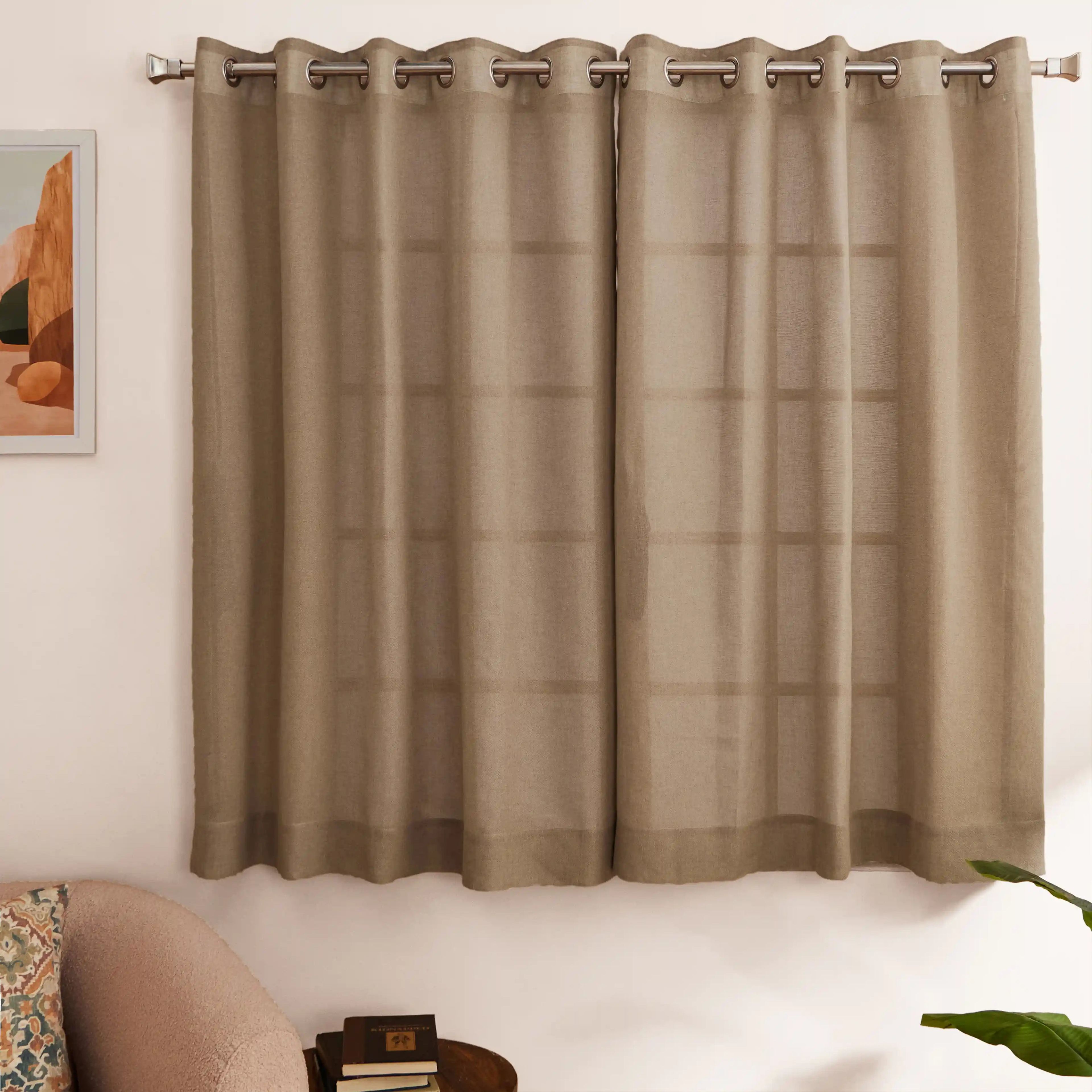Velina Set of 2 Sheer Readymade Curtains | Sand & Shadow