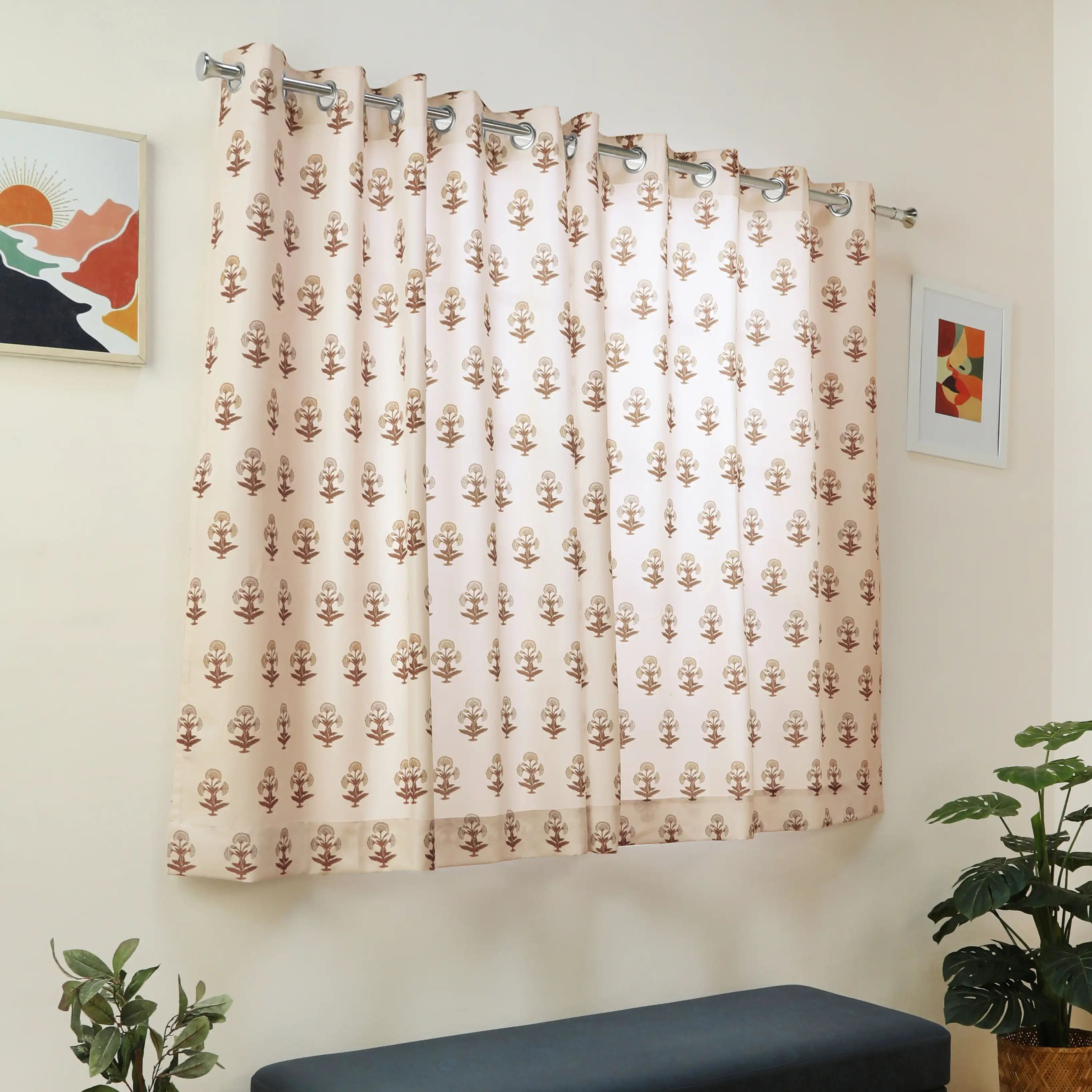 Chippa Lane Set of 2 Printed Readymade Curtains | Jaipur Echo