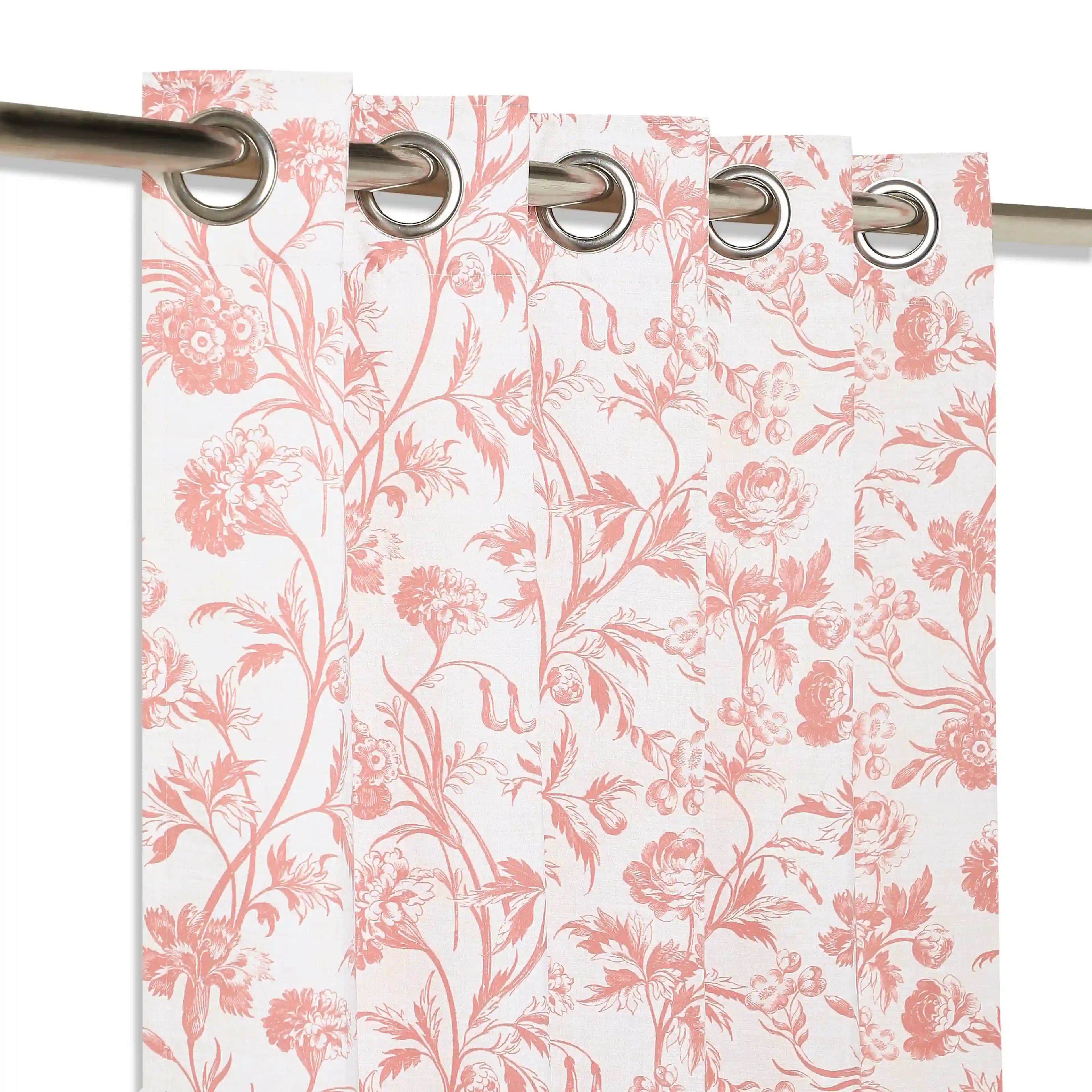 Bloomshire Classic Set of 2 Printed Readymade Curtains | Shadow Bloom