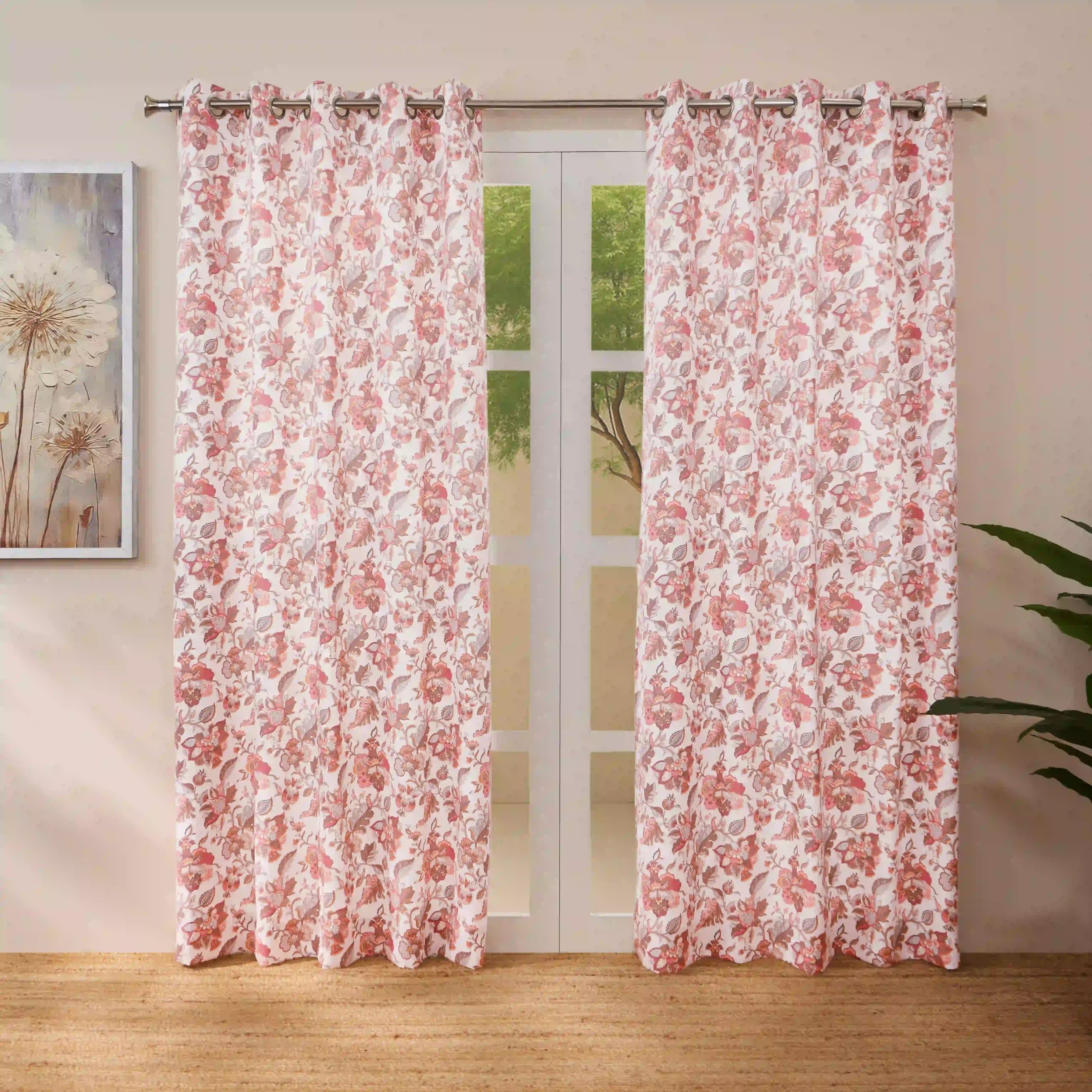 Bloomshire Classic Set of 2 Printed Readymade Curtains | Classic Chintz