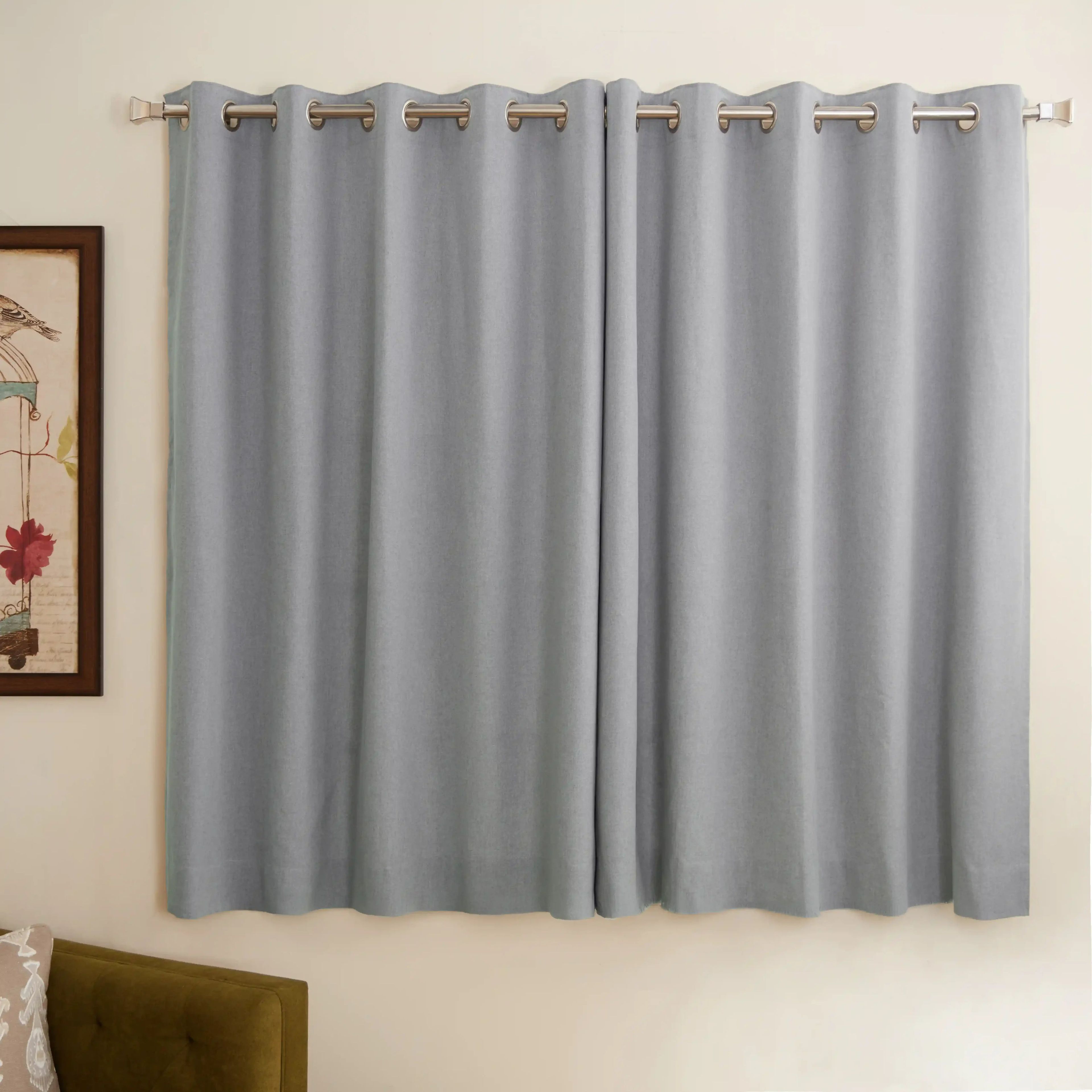 Pelushe Set of 2 100% Cotton Solid Readymade Curtains | Everyday Hues