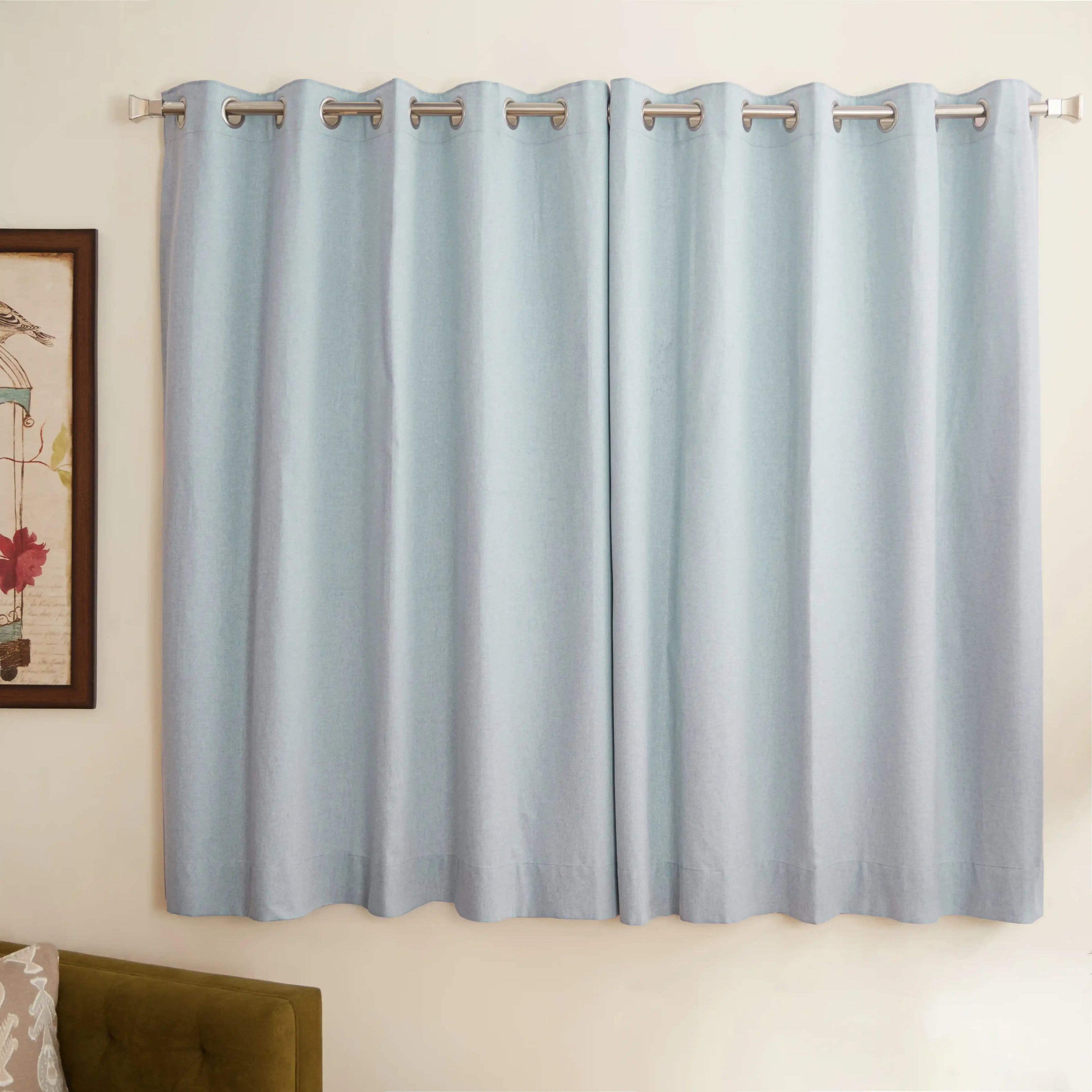 Pelushe Set of 2 100% Cotton Solid Readymade Curtains | Everyday Hues