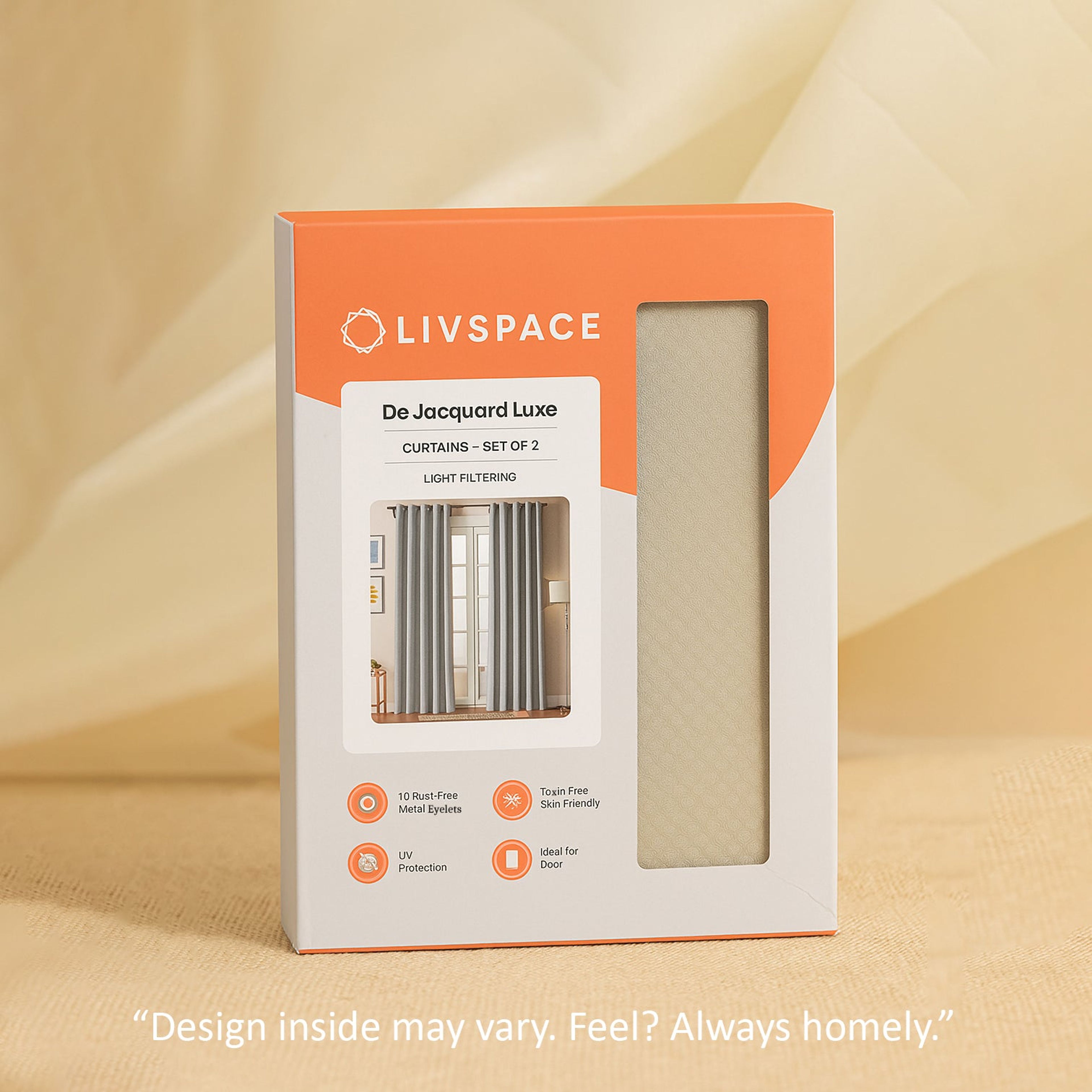 Paleto Set of 2 Solid Readymade Curtains | Earthen Hues