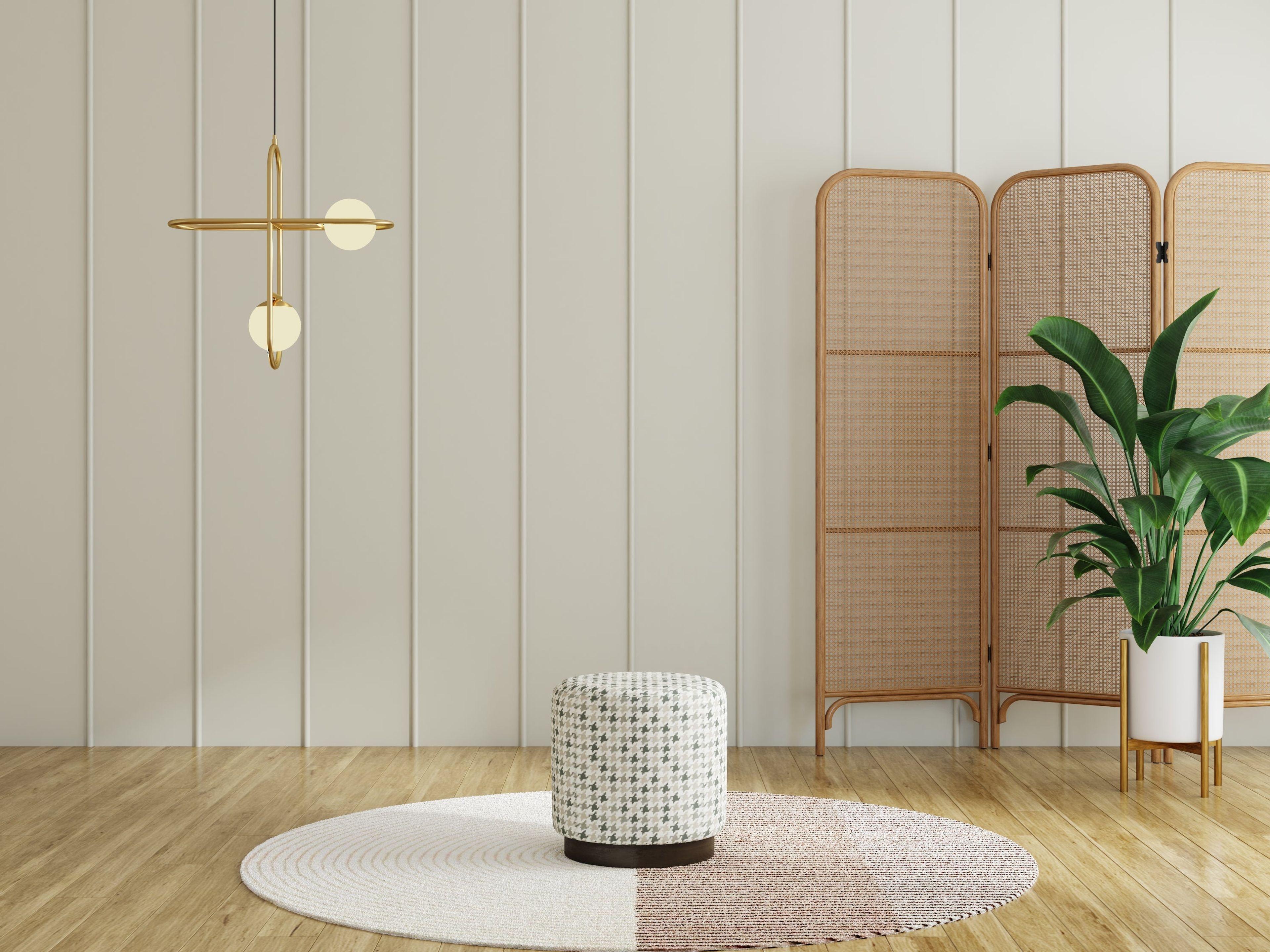 Hayden Home Premium Curved Manhattan Pouf