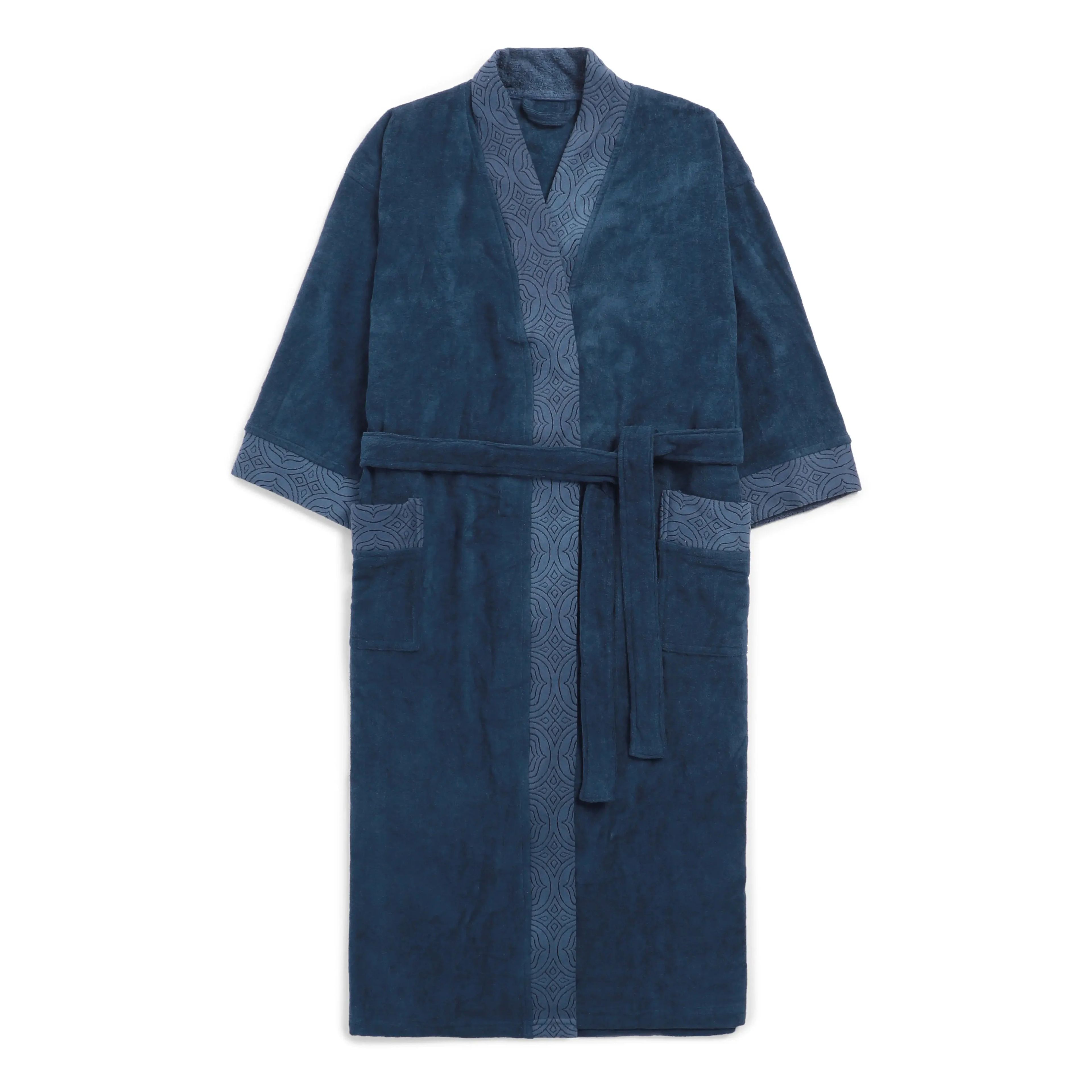 De Jacquard | Super Absorbent & Luxurious Bathrobe | With Decorative Jacquard Collar & Cuff