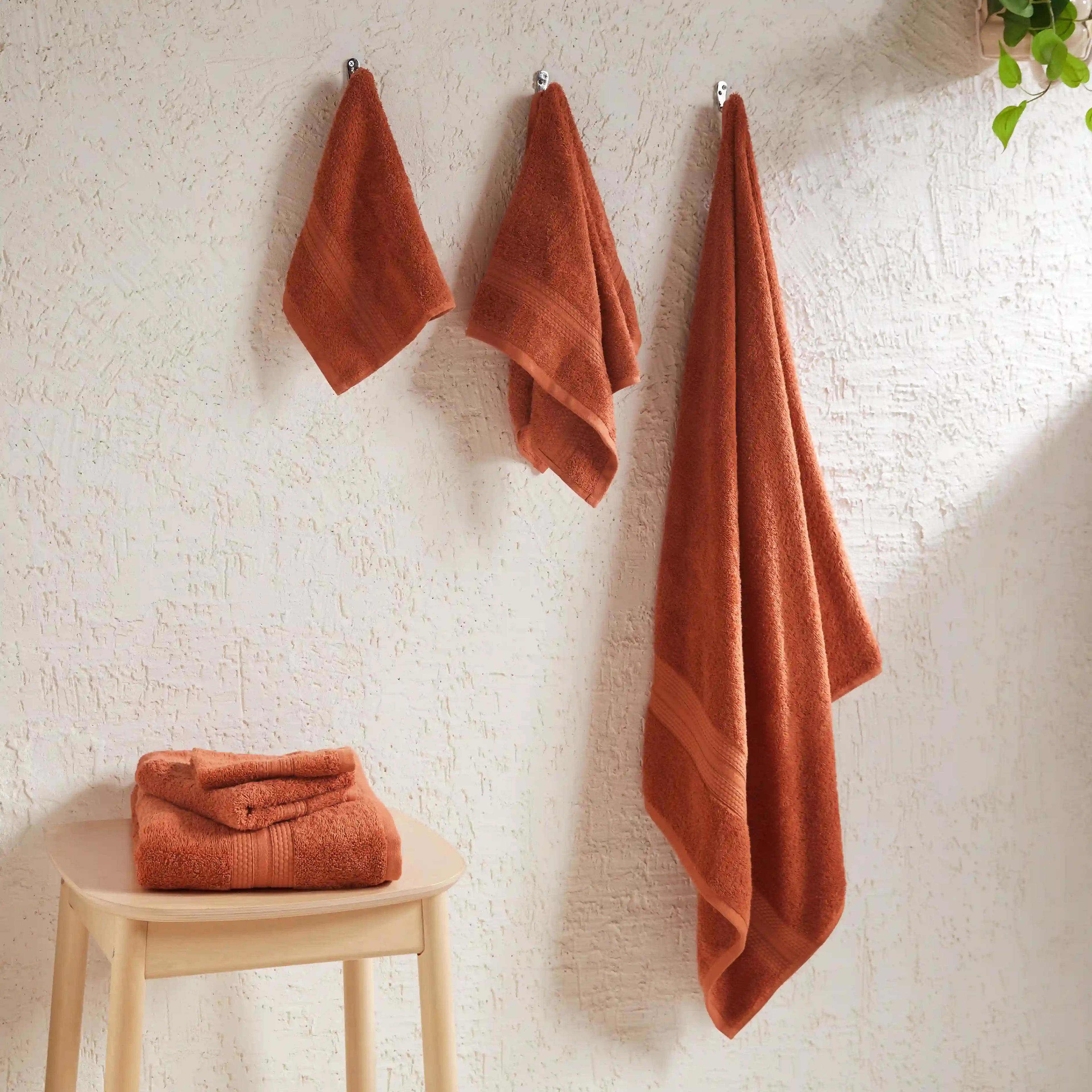 Paleto | Everyday Essentials Absorbent Ring Spun Cotton 6 Piece Terry Towel Set | Set of Bath, Hand & Face Towels