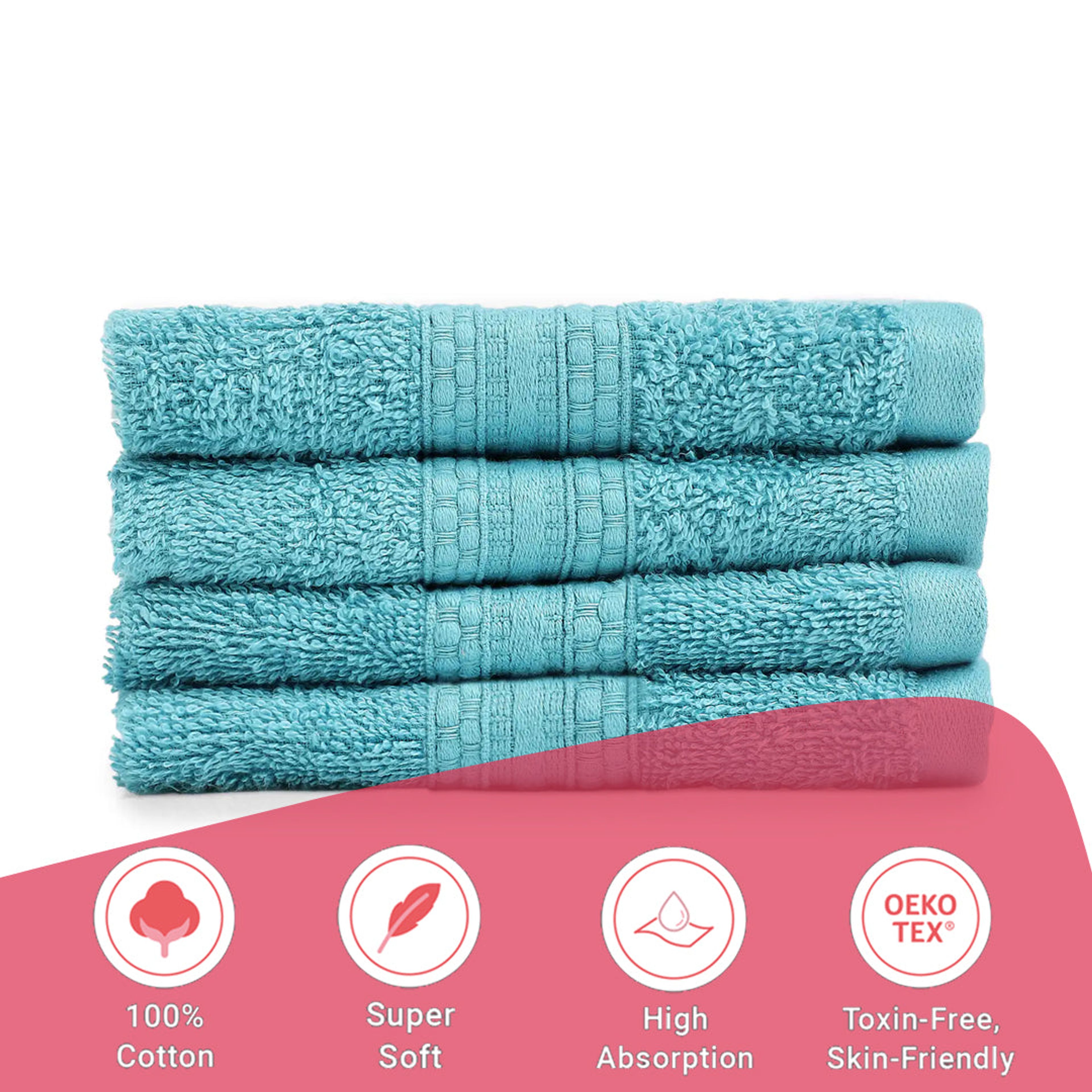 Paleto | Everyday Essentials Absorbent Ring Spun Cotton Terry Face Towels | Set of 4