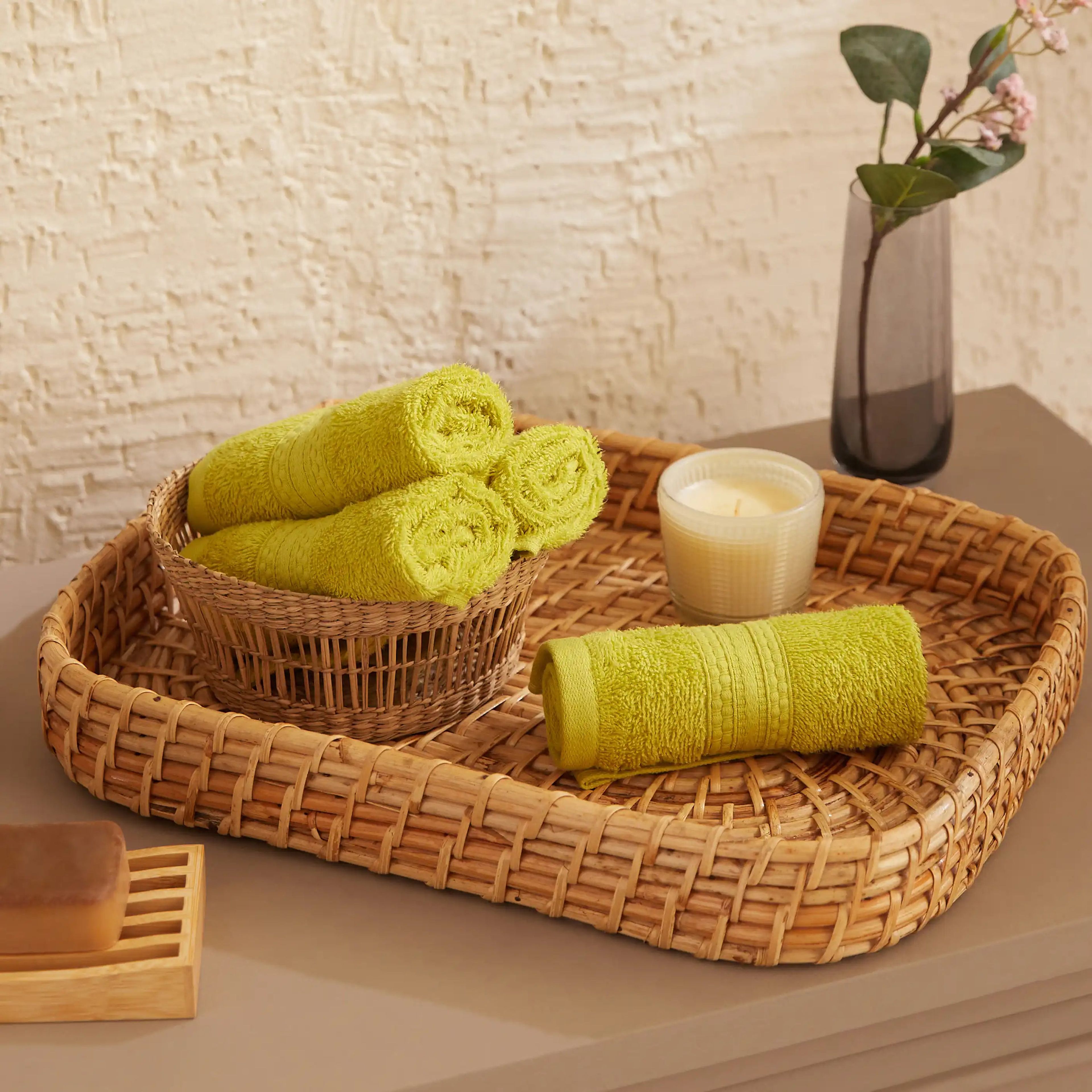 Paleto | Everyday Essentials Absorbent Ring Spun Cotton Terry Face Towels | Set of 4