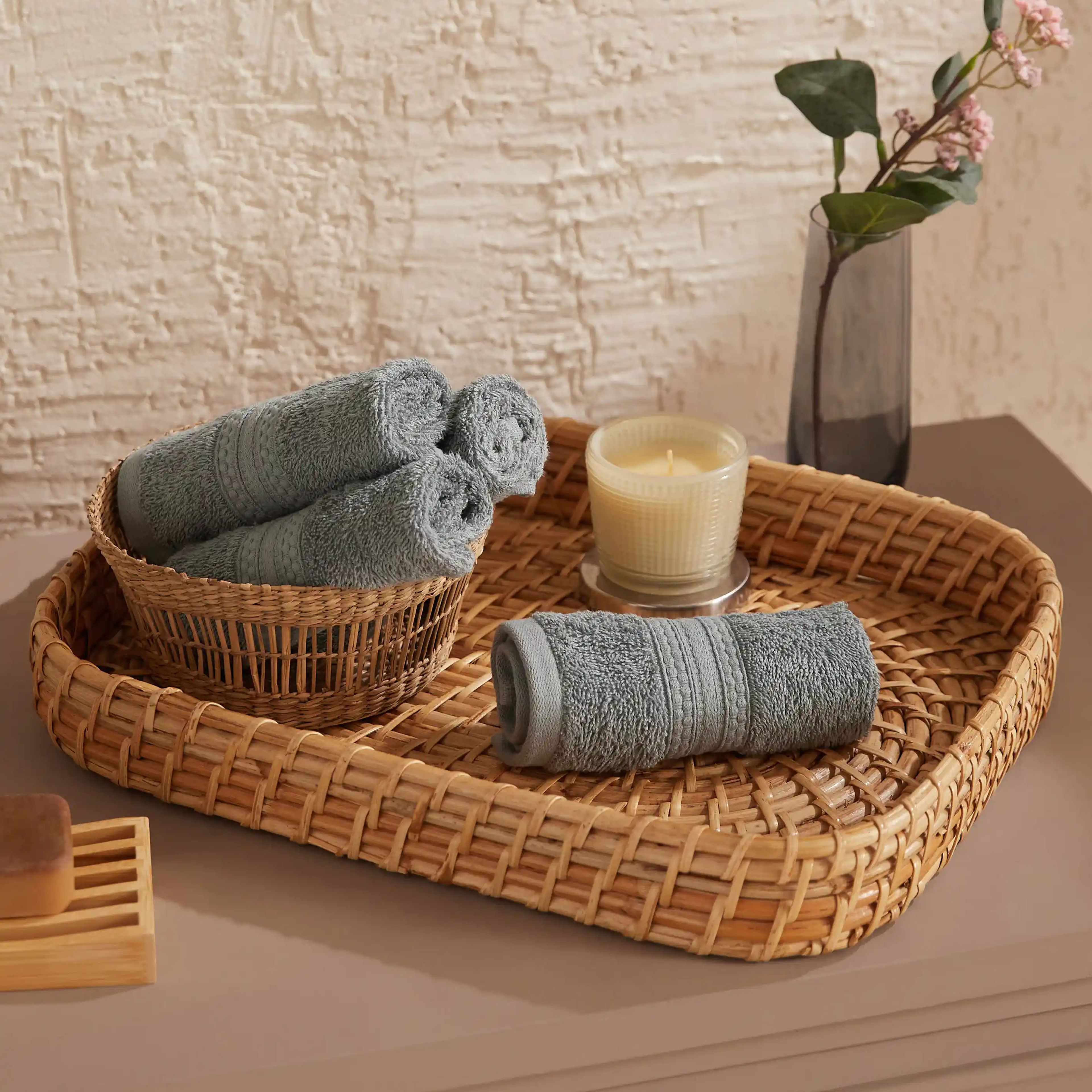 Paleto | Everyday Essentials Absorbent Ring Spun Cotton Terry Face Towels | Set of 4