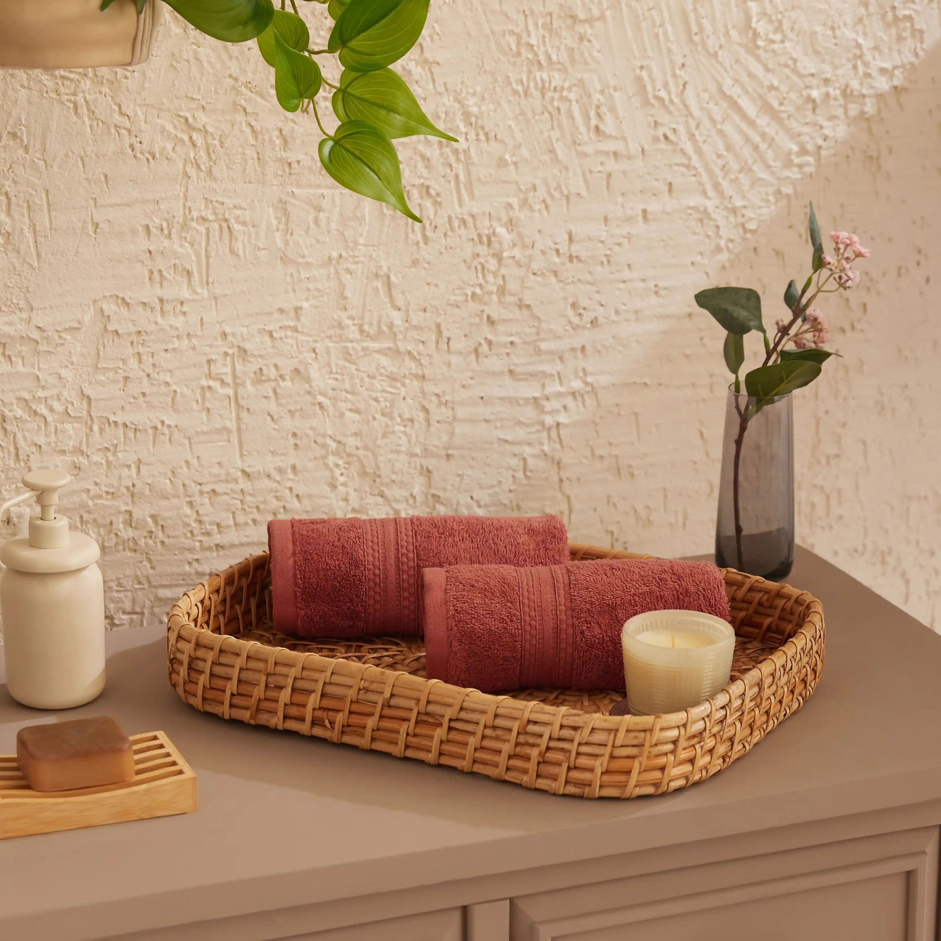 Paleto | Everyday Essentials Absorbent Ring Spun Cotton Terry Hand Towels | Set of 2