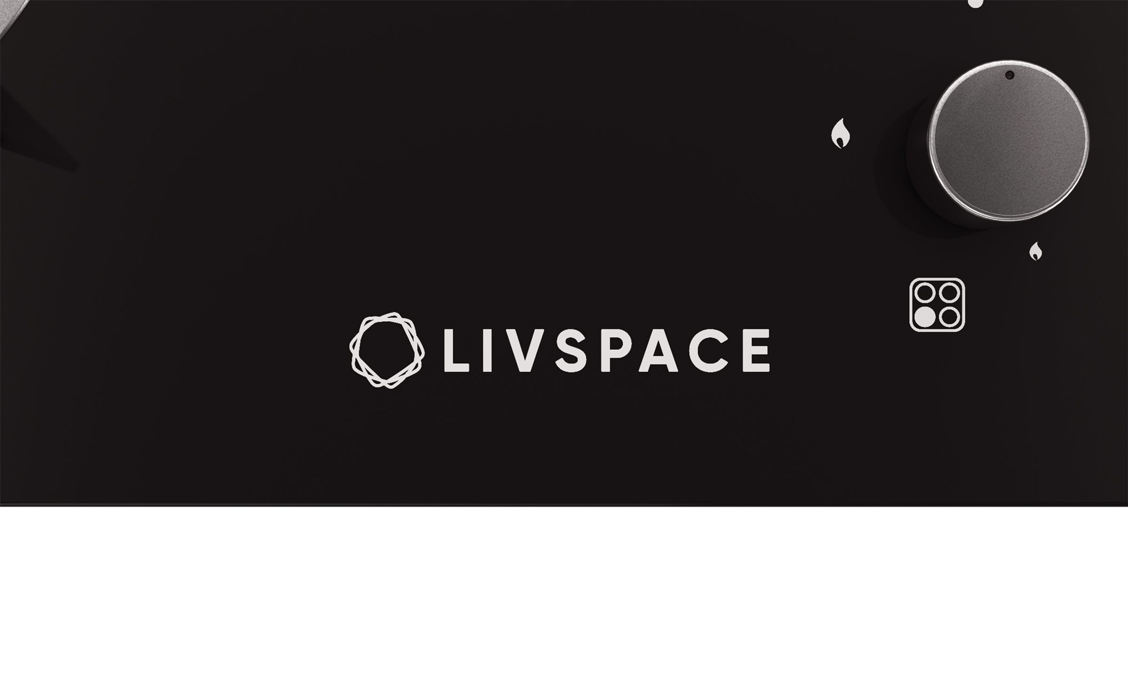 Optima by Livspace 4 Brass Burner 600mm with Auto Ignition gloss finish Hob | Optima HB 4B 60