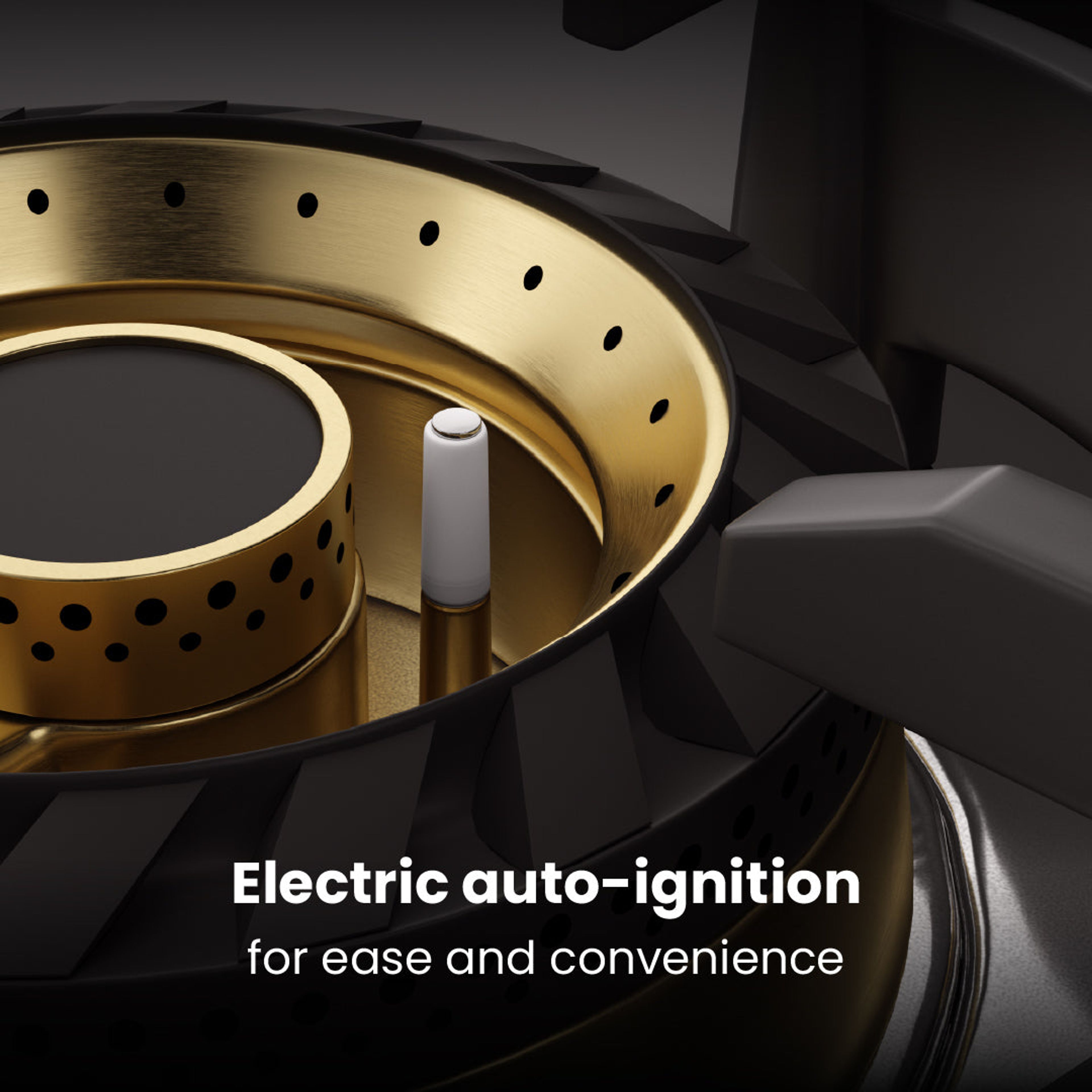 Intellia by Livspace 4 Brass Burner 595mm with Auto Ignition Gloss finish Hob | Intellia HB 4B G 60