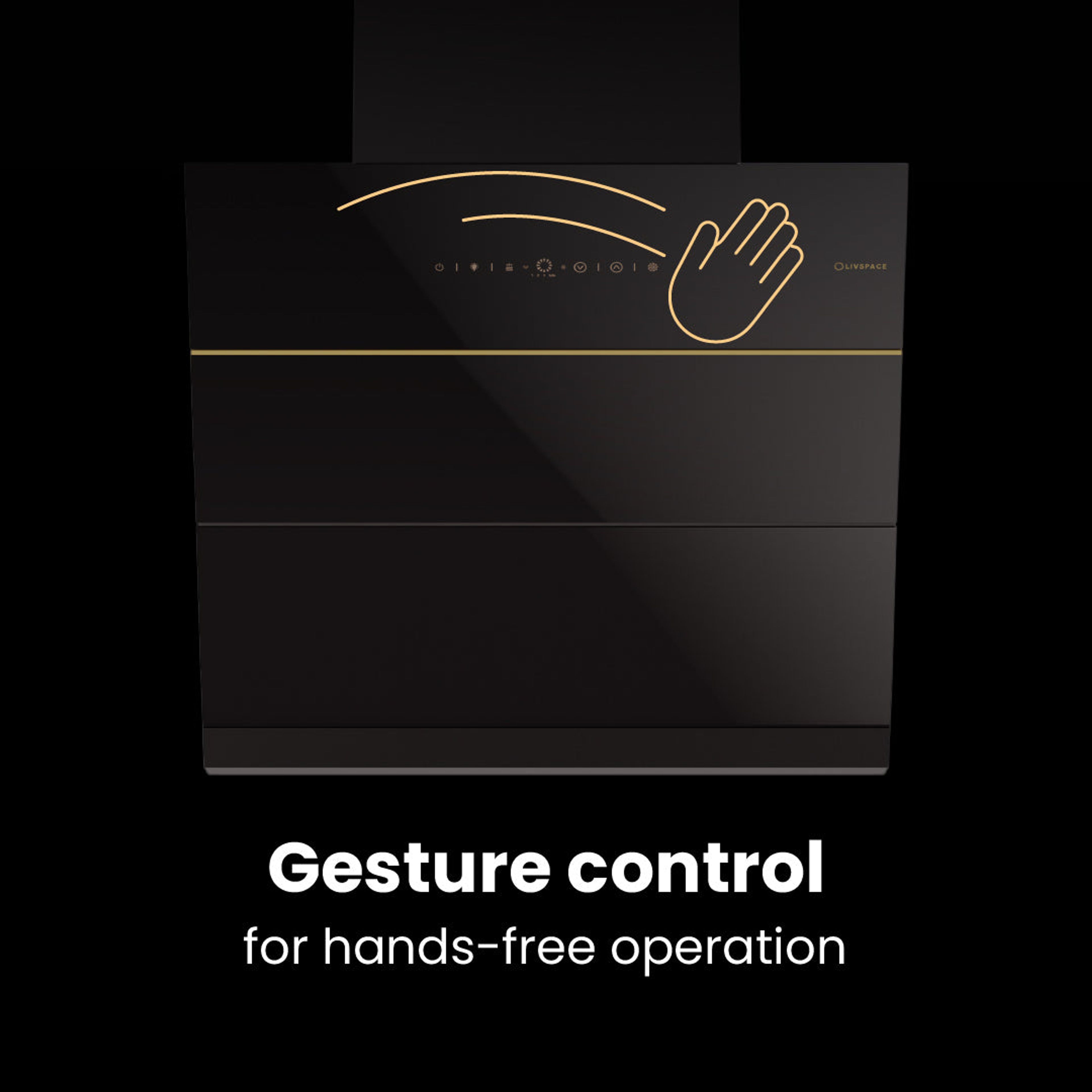 Intellia by Livspace AutoClean Inclined Shape BLDC chimney 600mm size 1600m3/h suction power (Ducted) | Intellia CH I 60