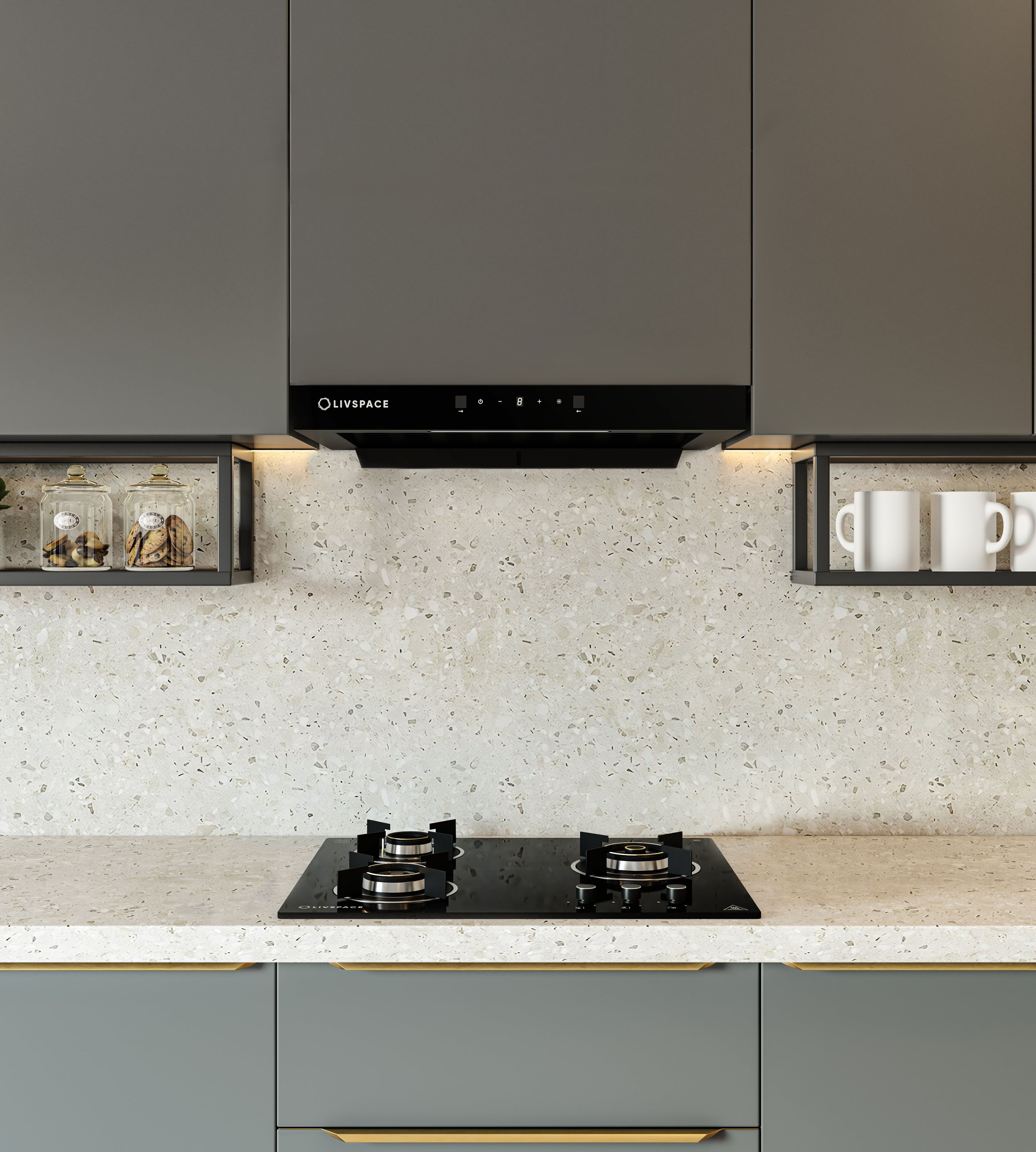 Optima by Livspace AutoClean T Shape chimney 600mm size 1200m3/h suction power (Ducted) | Optima CH T 60