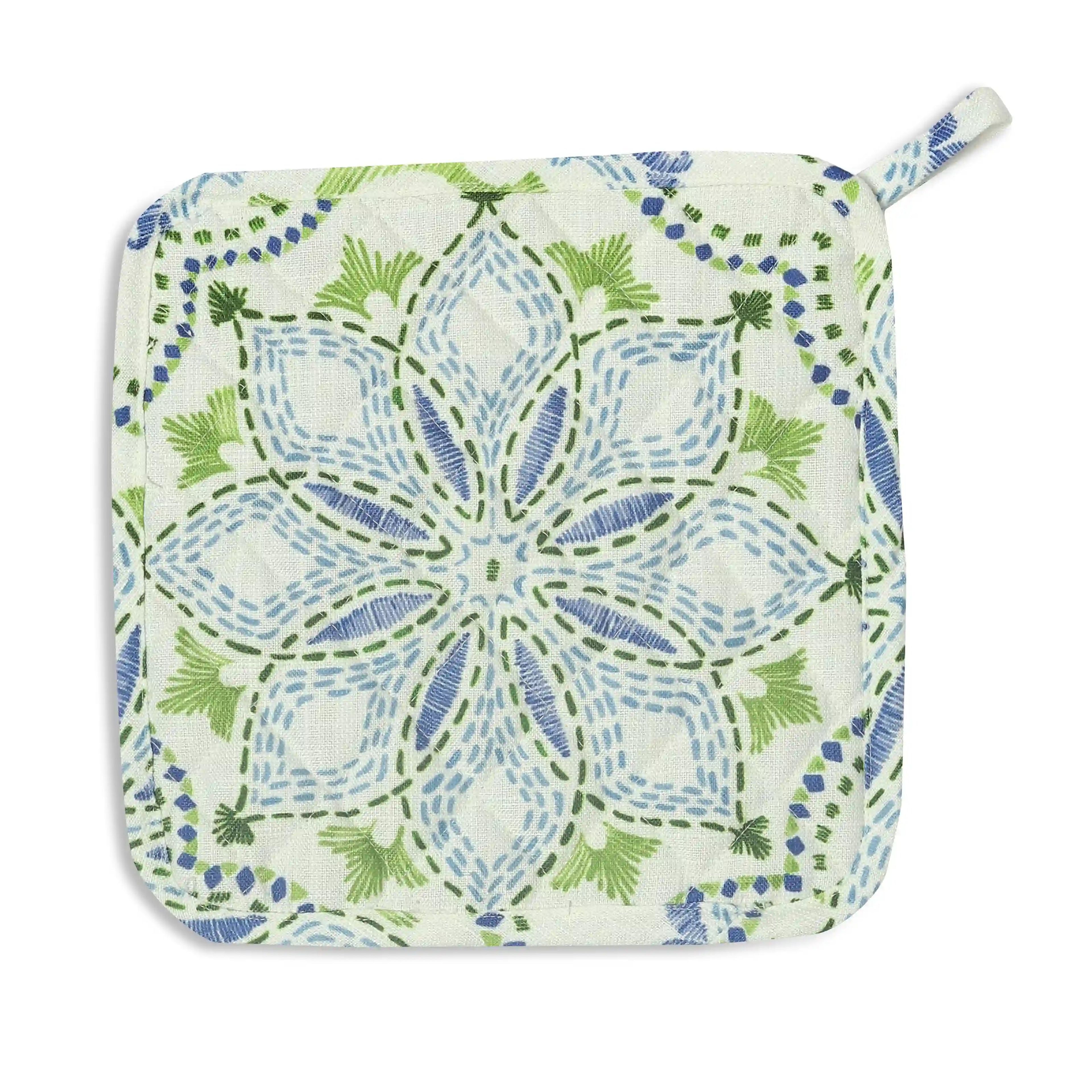 Nonna's Home | Tuscan Inspired Easy to Maintain Quilted Pot Holders | Designed for Protection | Set of 2