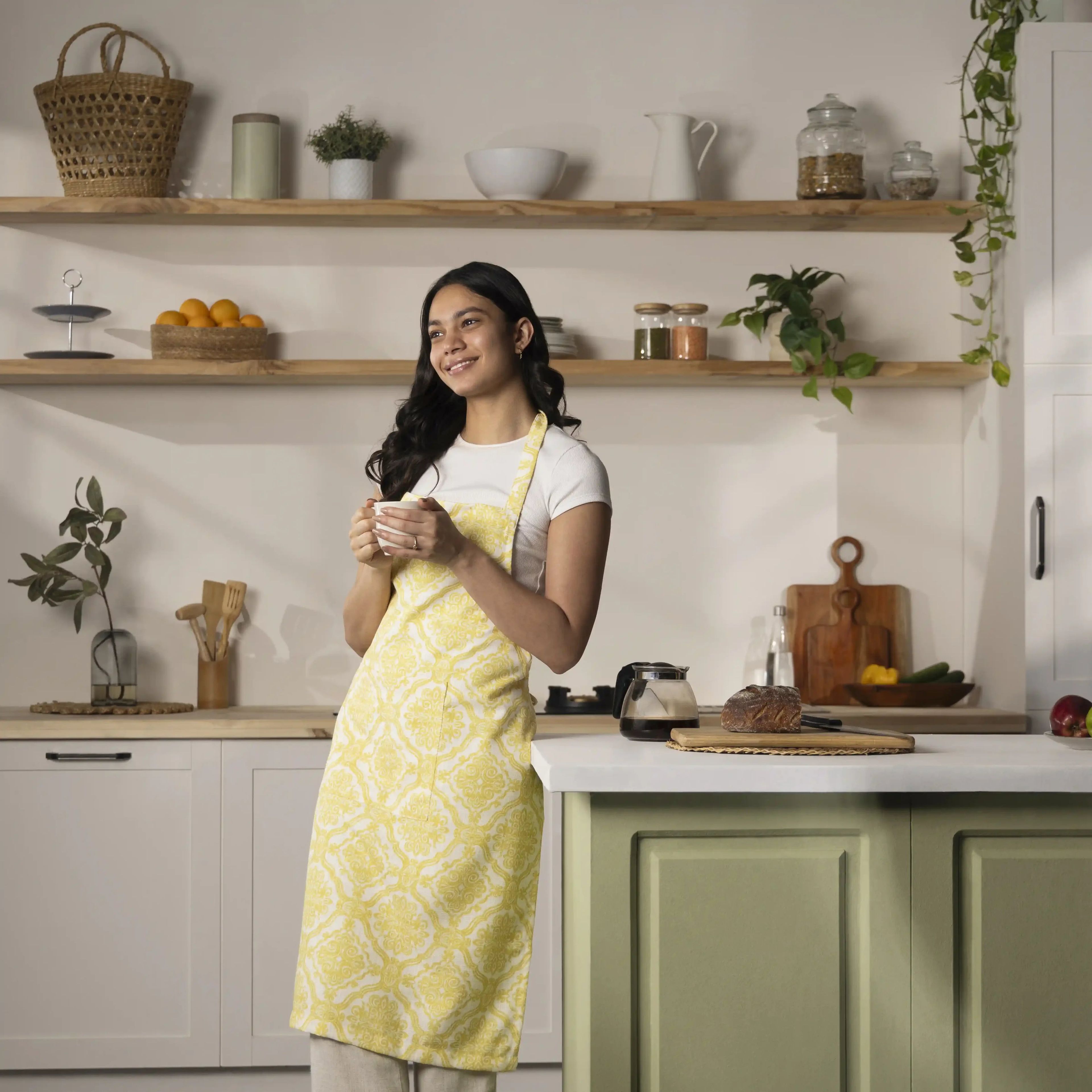 Nonna's Home | Tuscan Inspired Stylish & Easy to Maintain Apron | Designed with Functional Pockets