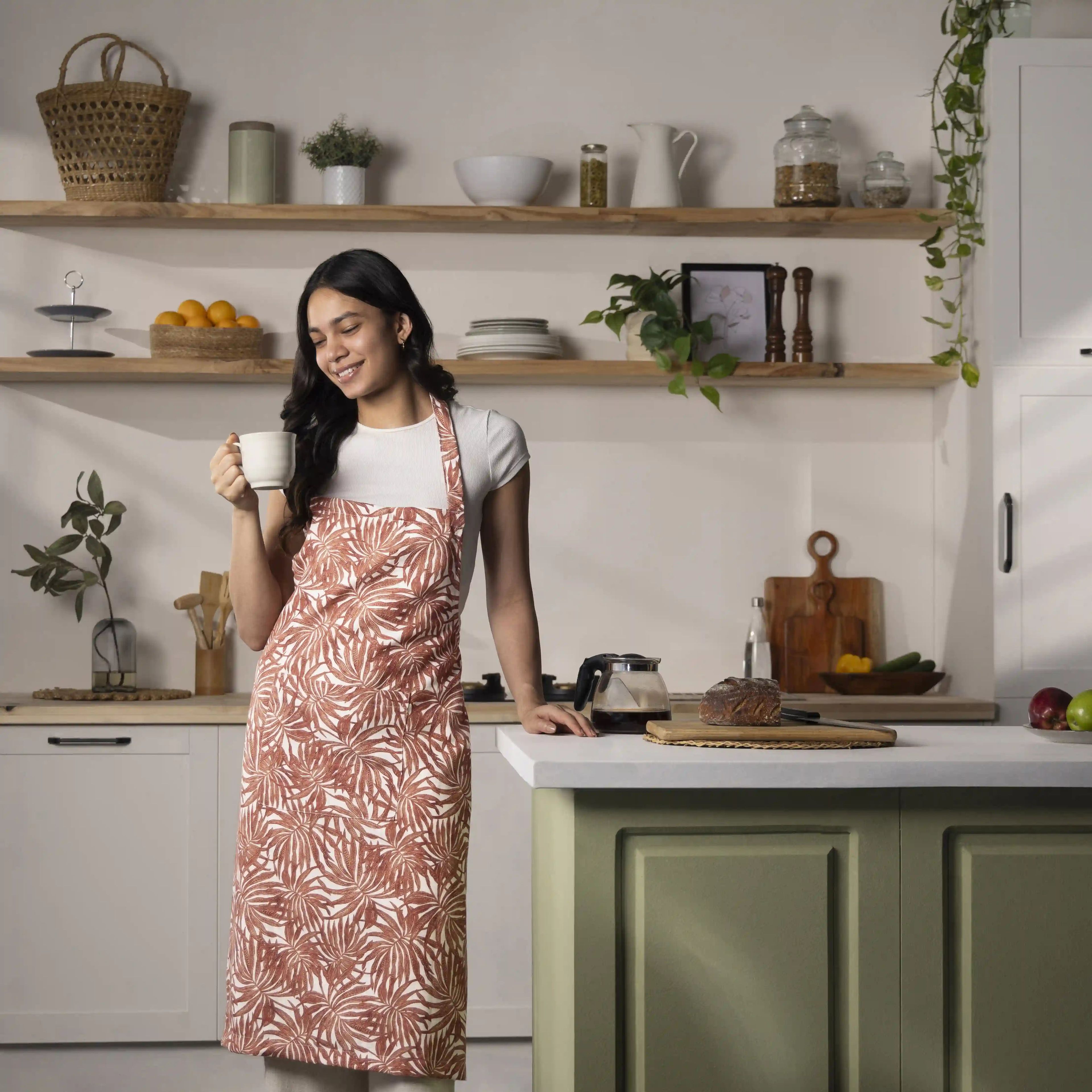 Nonna's Home | Tuscan Inspired Stylish & Easy to Maintain Apron | Designed with Functional Pockets