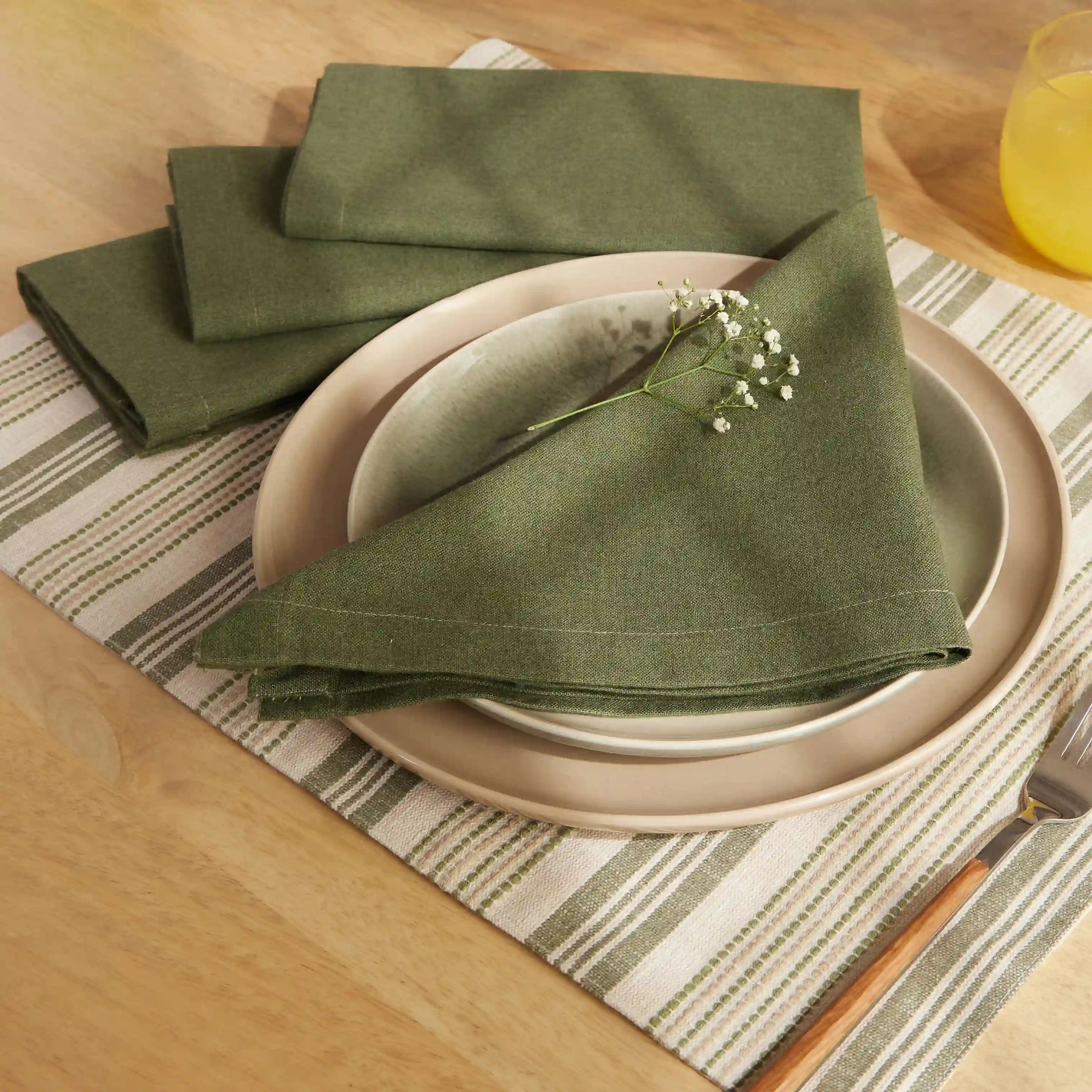 Kaleida | Countryside Charm Soft & Absorbent Solid Dyed Cotton Table Napkins | Set of 4 & 6