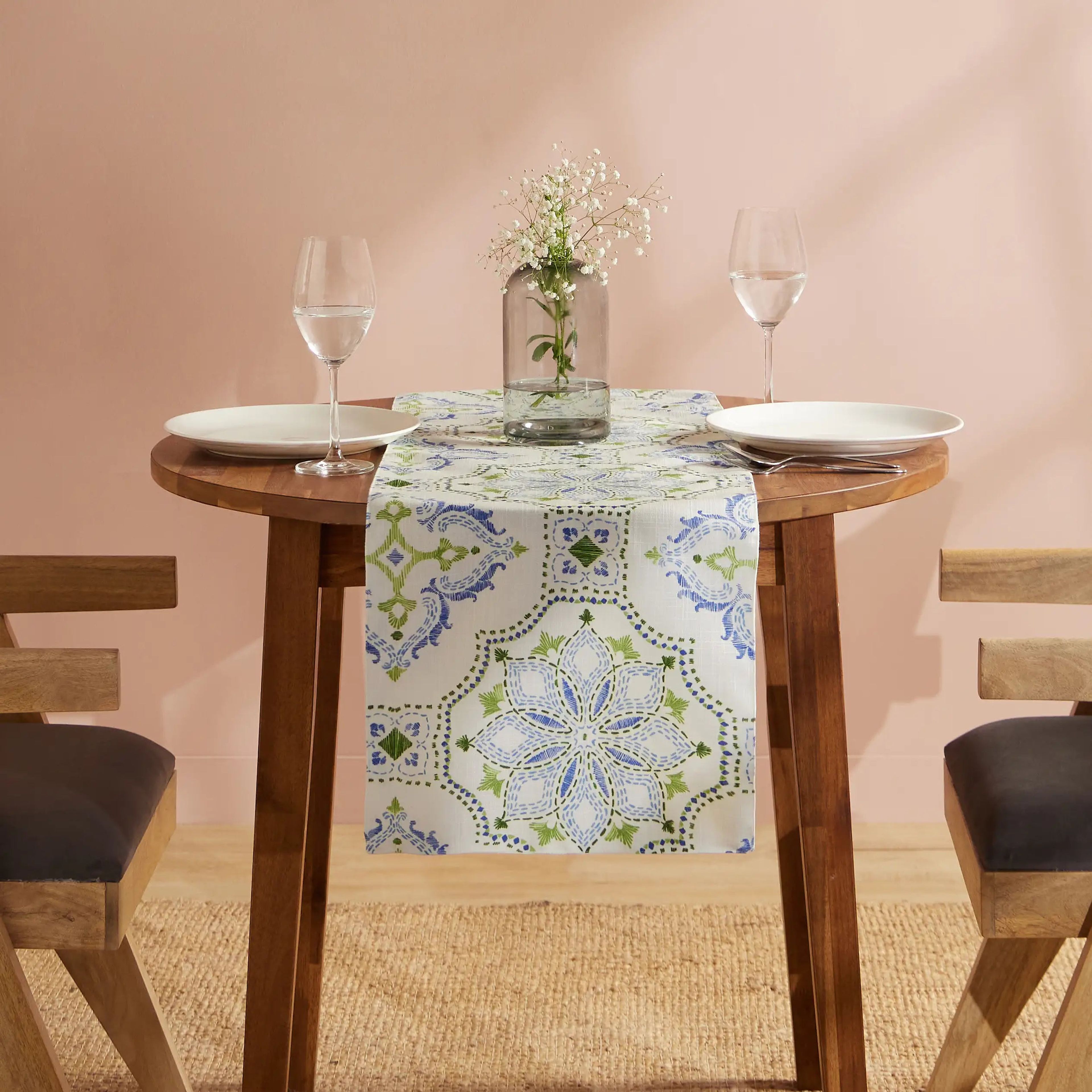 Nonna's Home | Tuscan Inspired Easy to Maintain Table Runner | Enhanced Stability with Poly Micro Backing