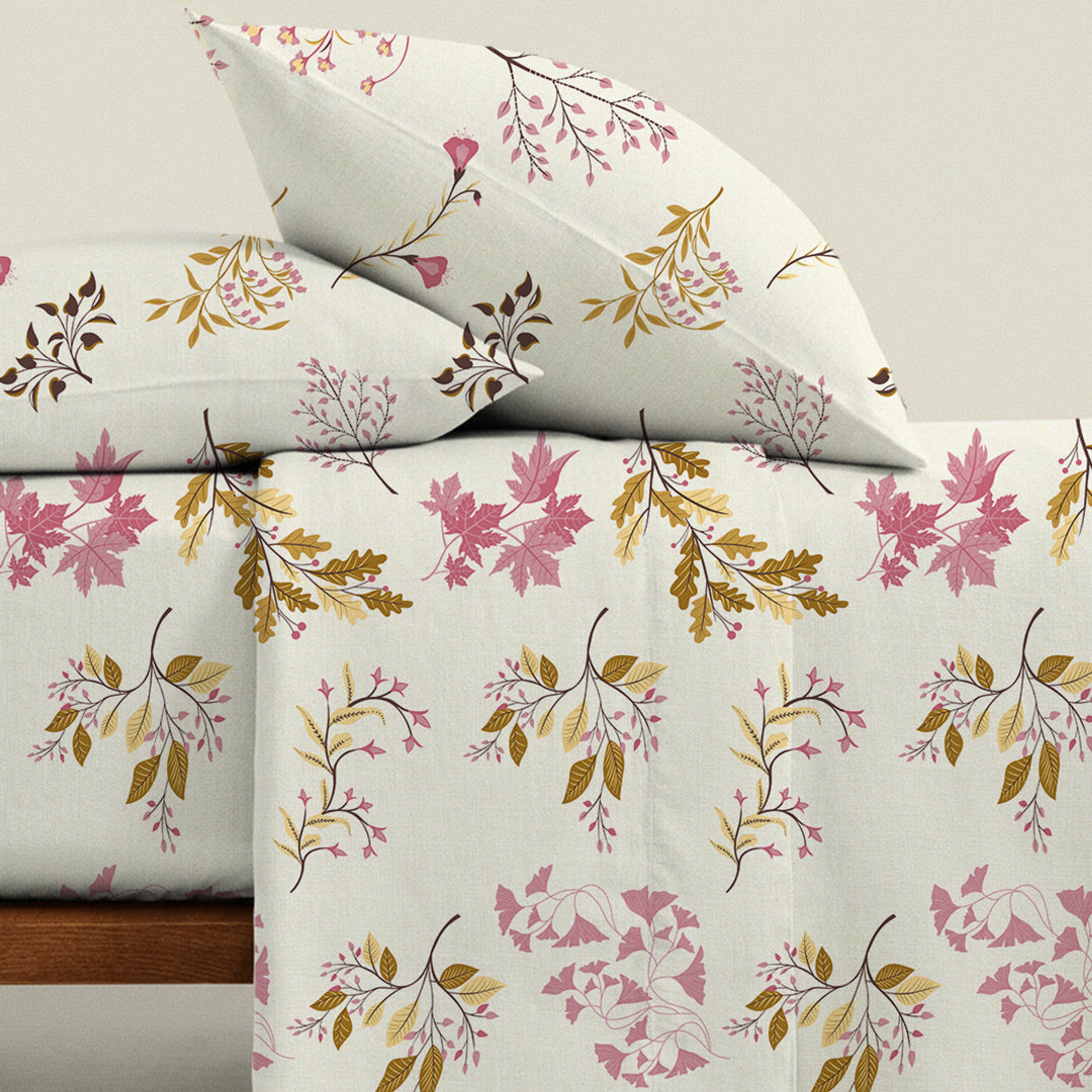 Serene Nest Printed Fitted Sheet Set