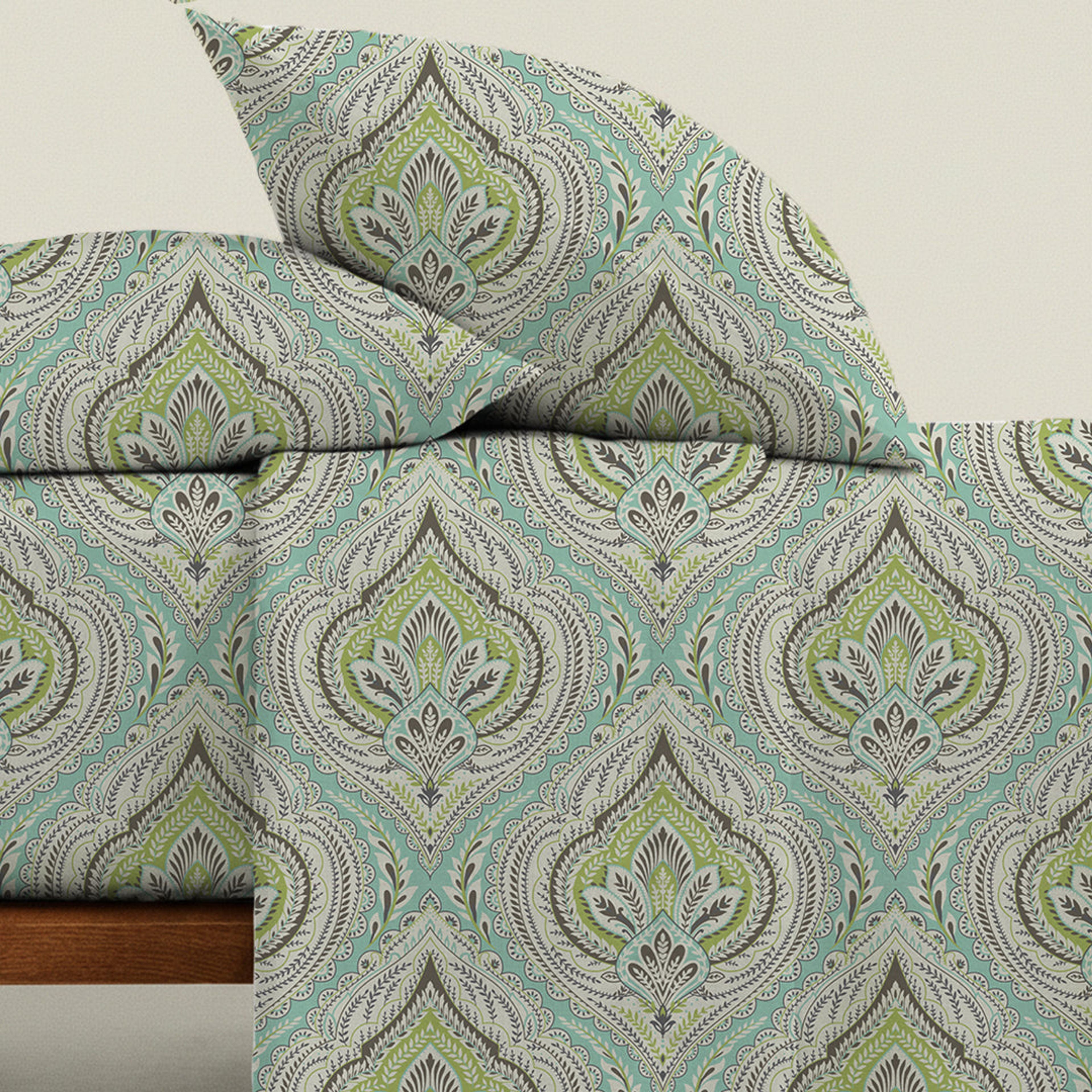 Serene Nest Printed Fitted Sheet Set