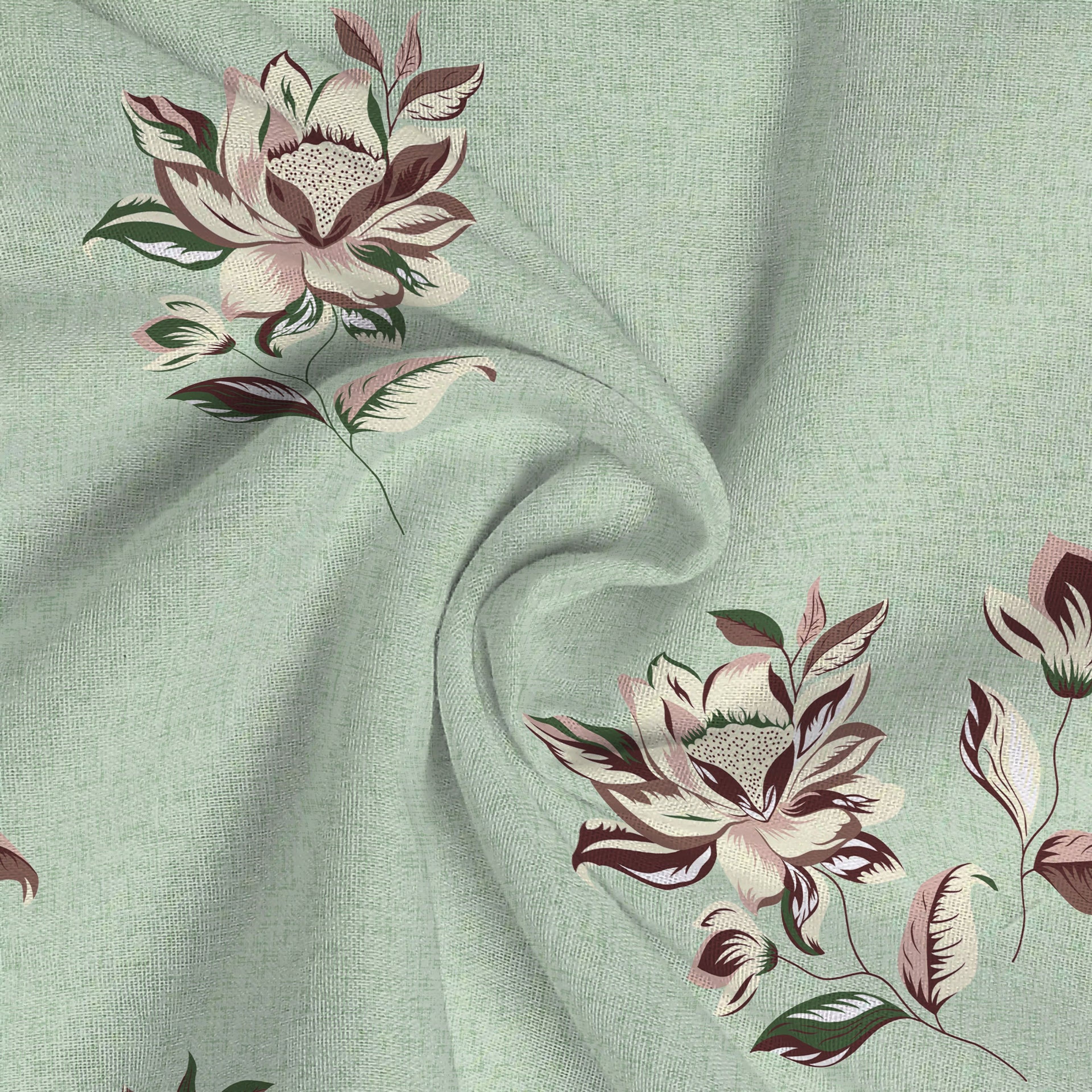 Serene Nest Printed Fitted Sheet Set