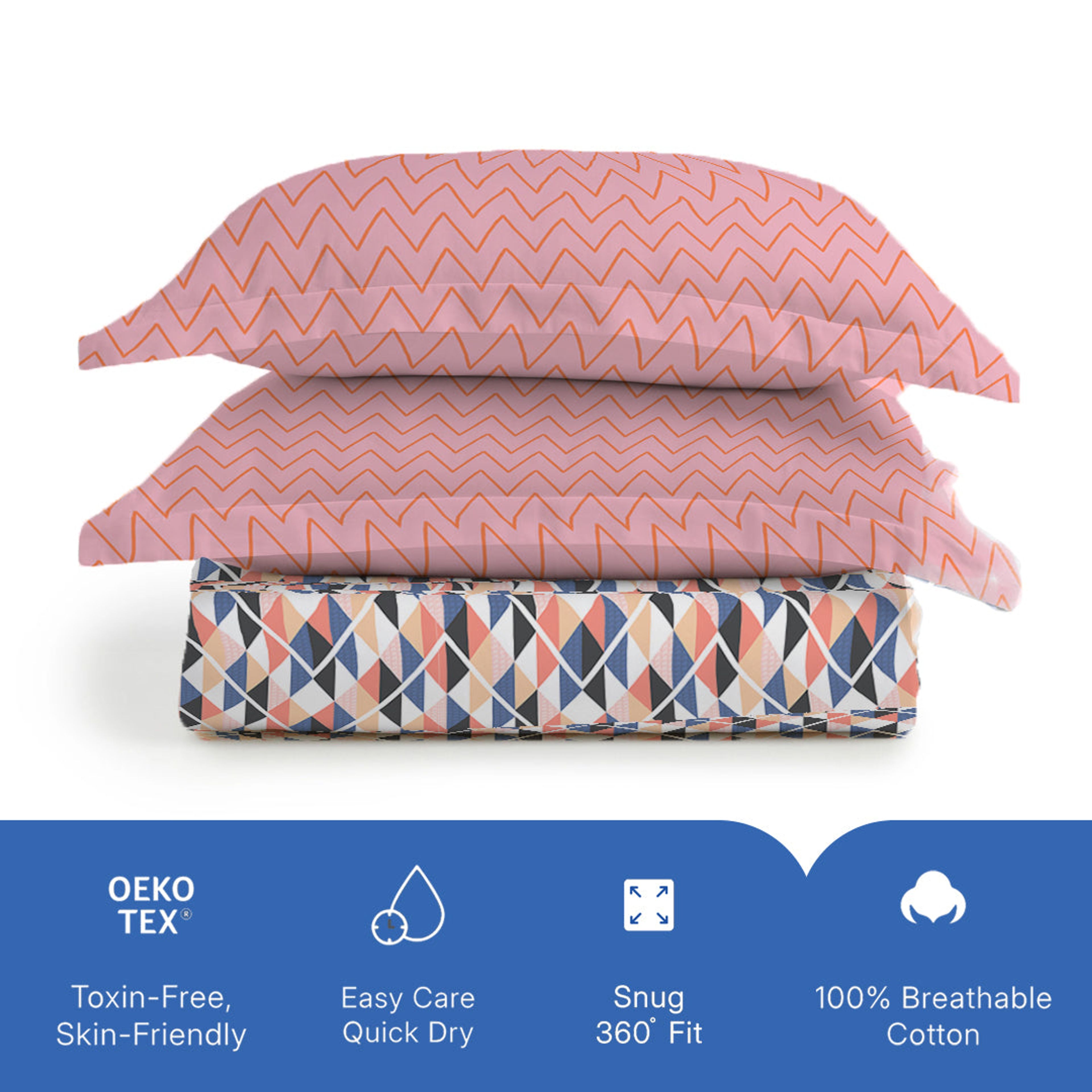 Pure Nest Printed Fitted Sheet Set