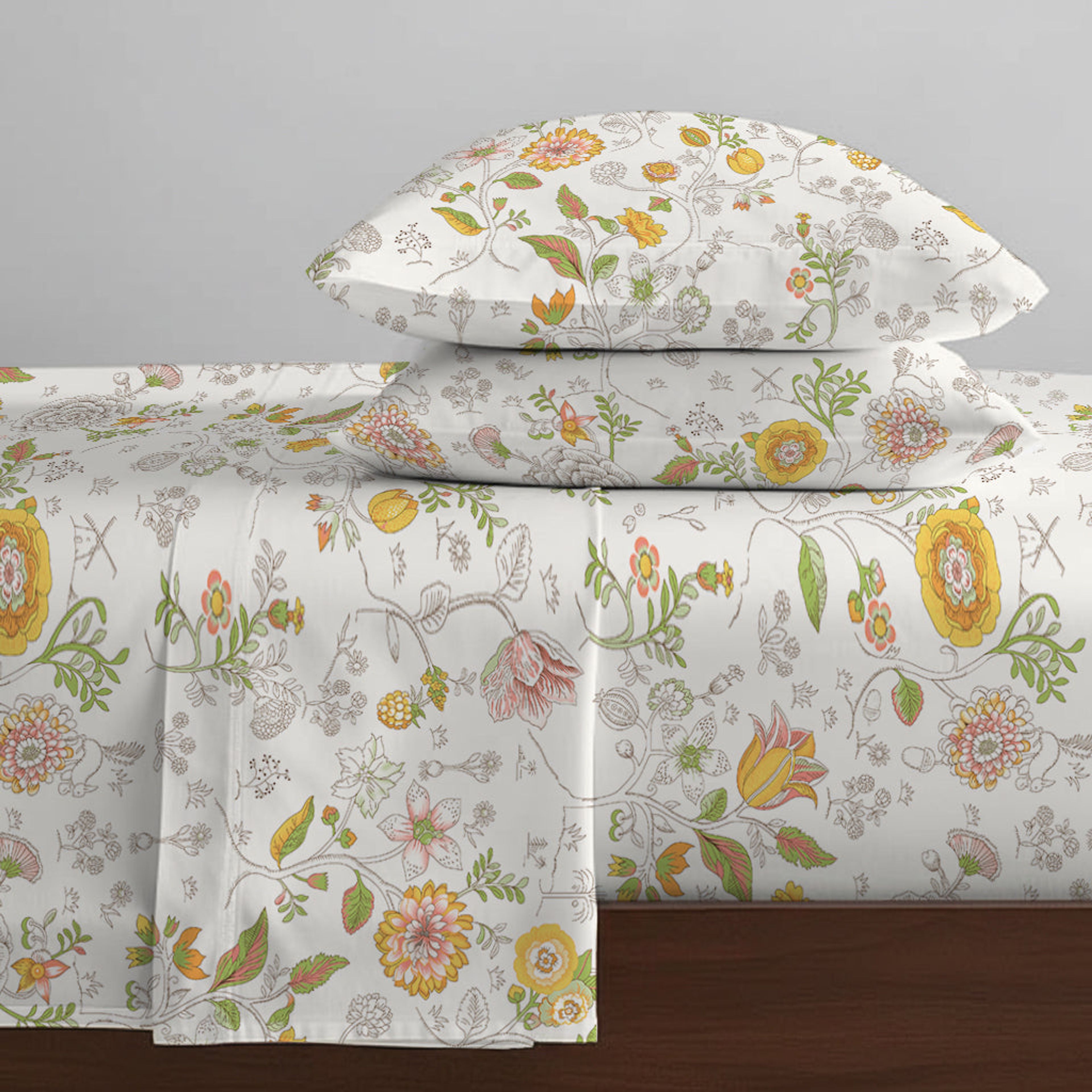 Pure Nest Printed Fitted Sheet Set