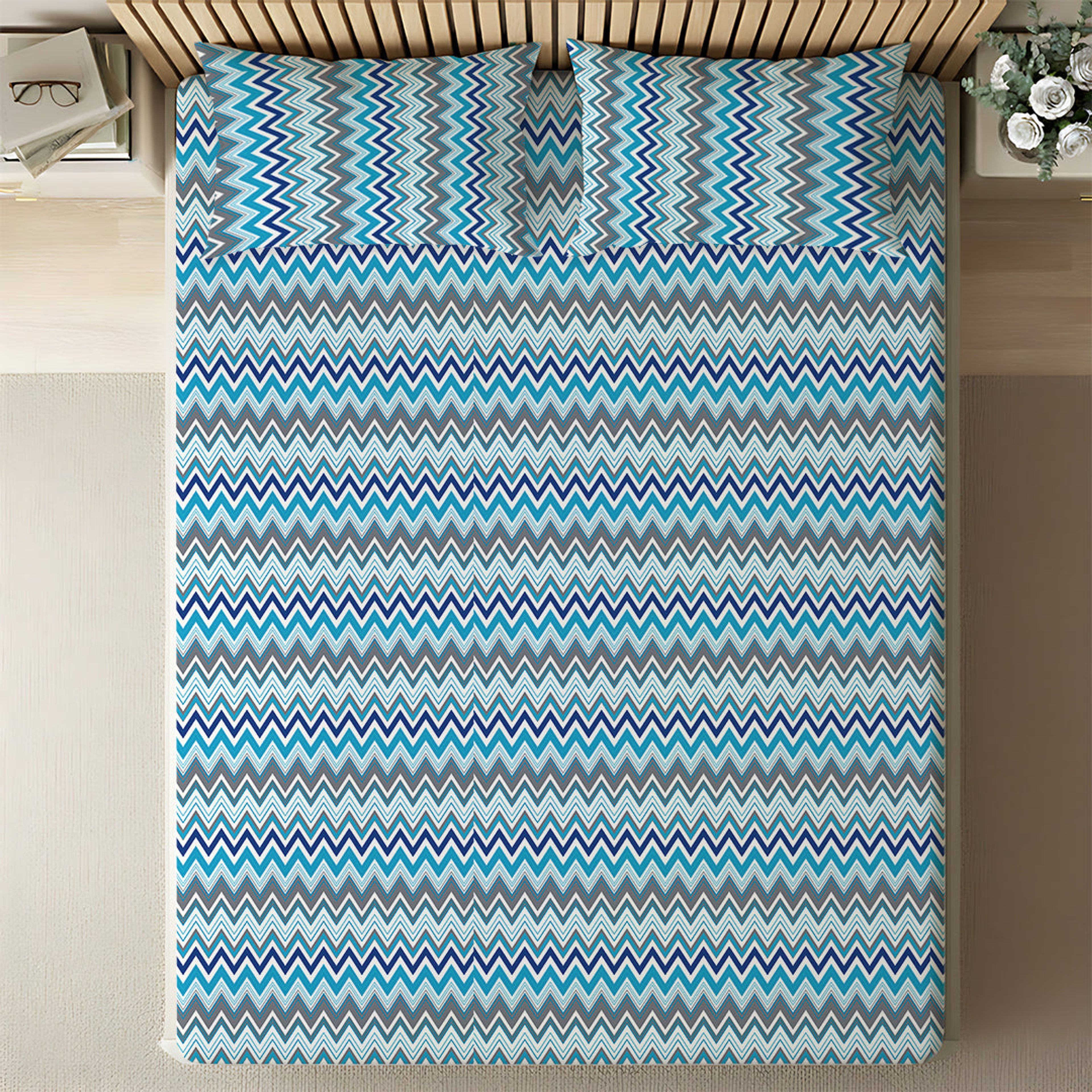 Pure Nest Printed Fitted Sheet Set