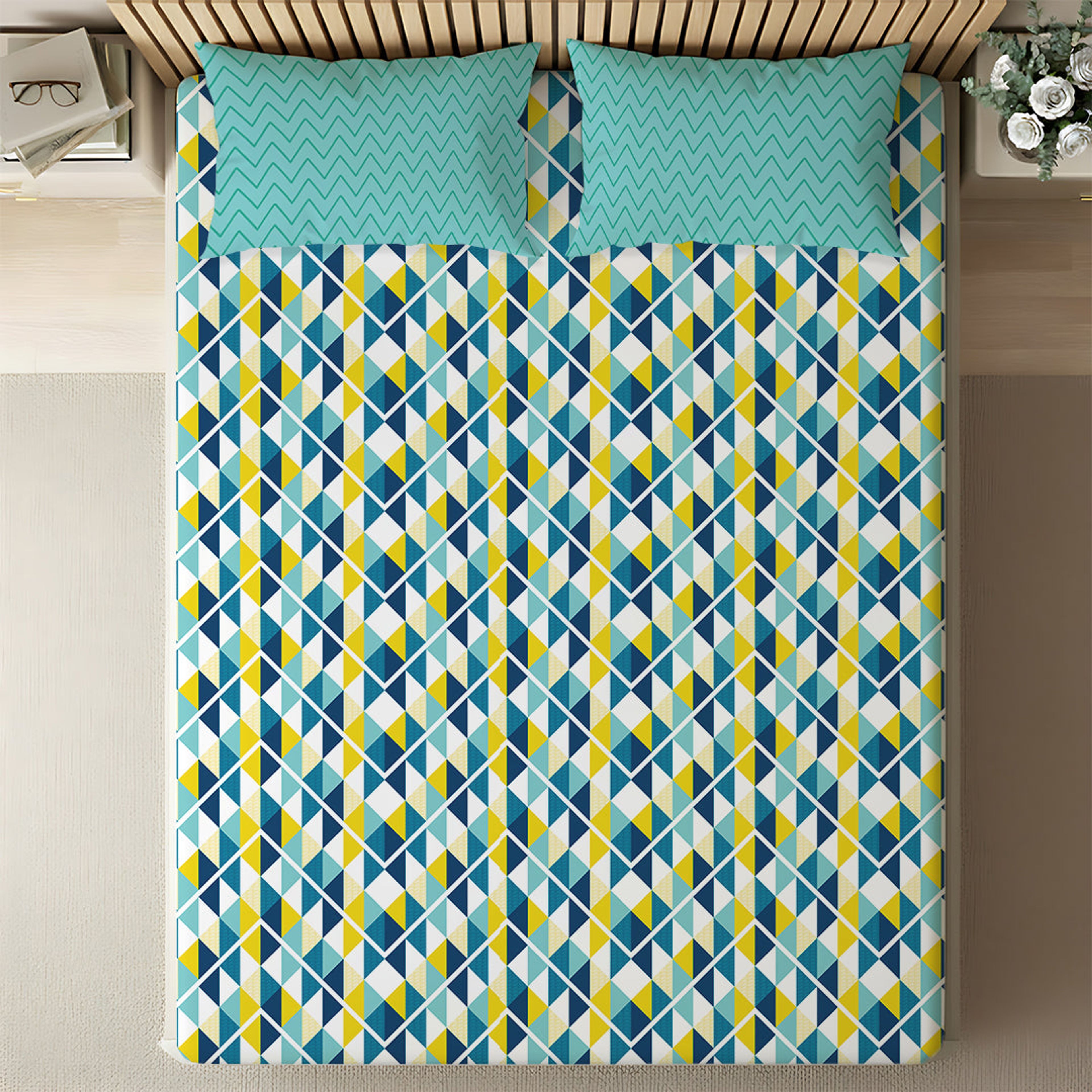 Pure Nest Printed Fitted Sheet Set