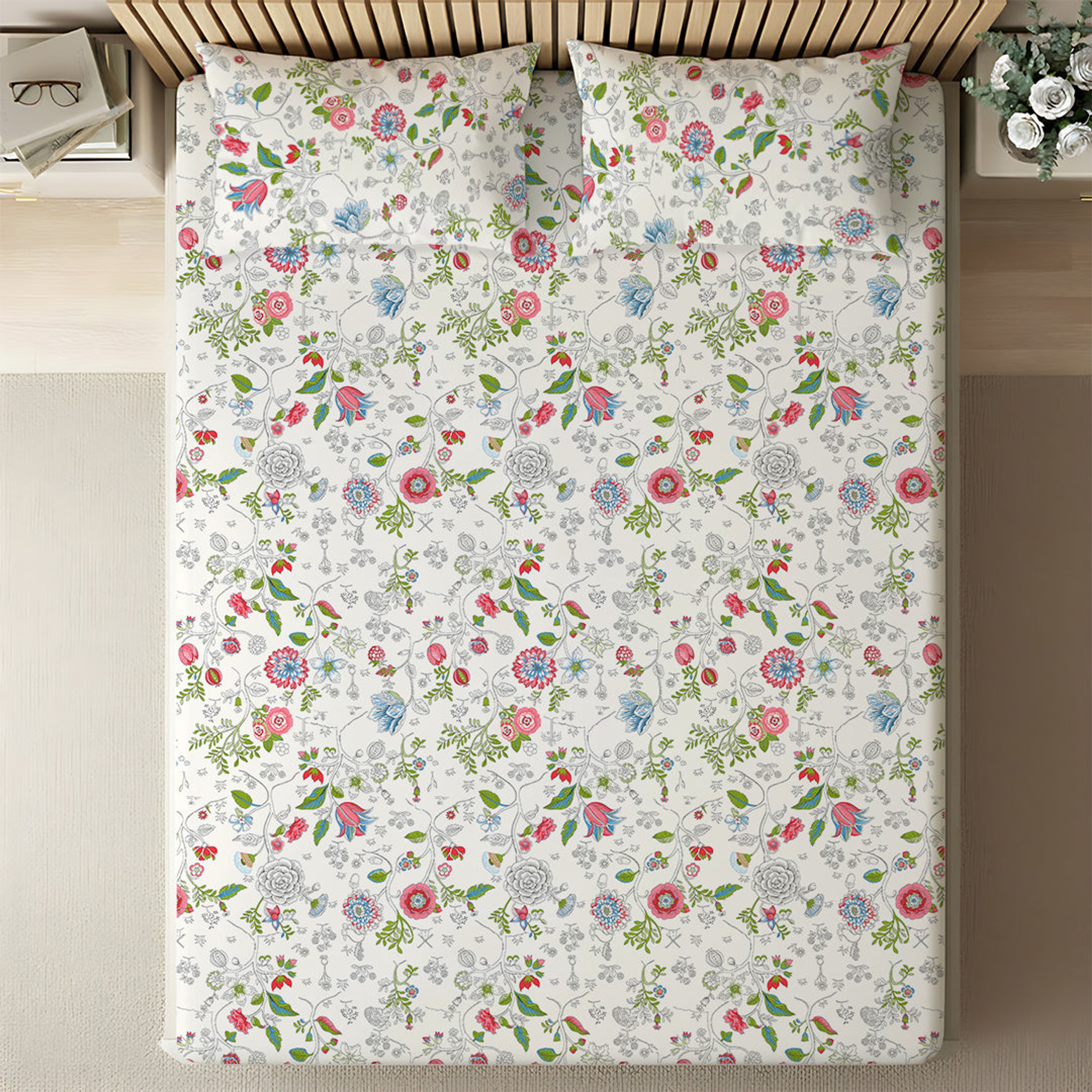 Pure Nest Printed Bedsheet Set