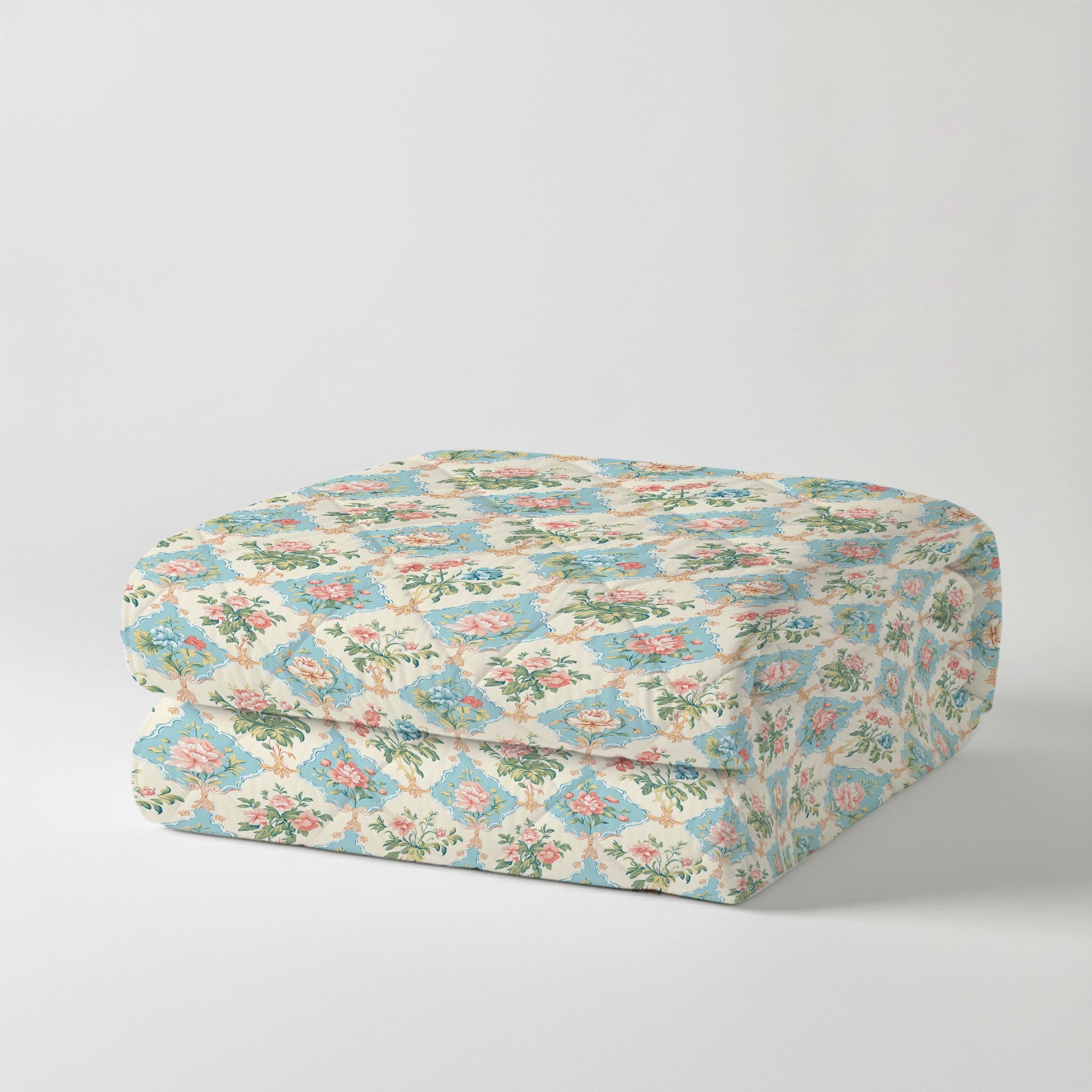 Udyan Tales | Enchanted Floral Printed 300 GSM Extra Warm Premium Comforter - Flamingo Pink