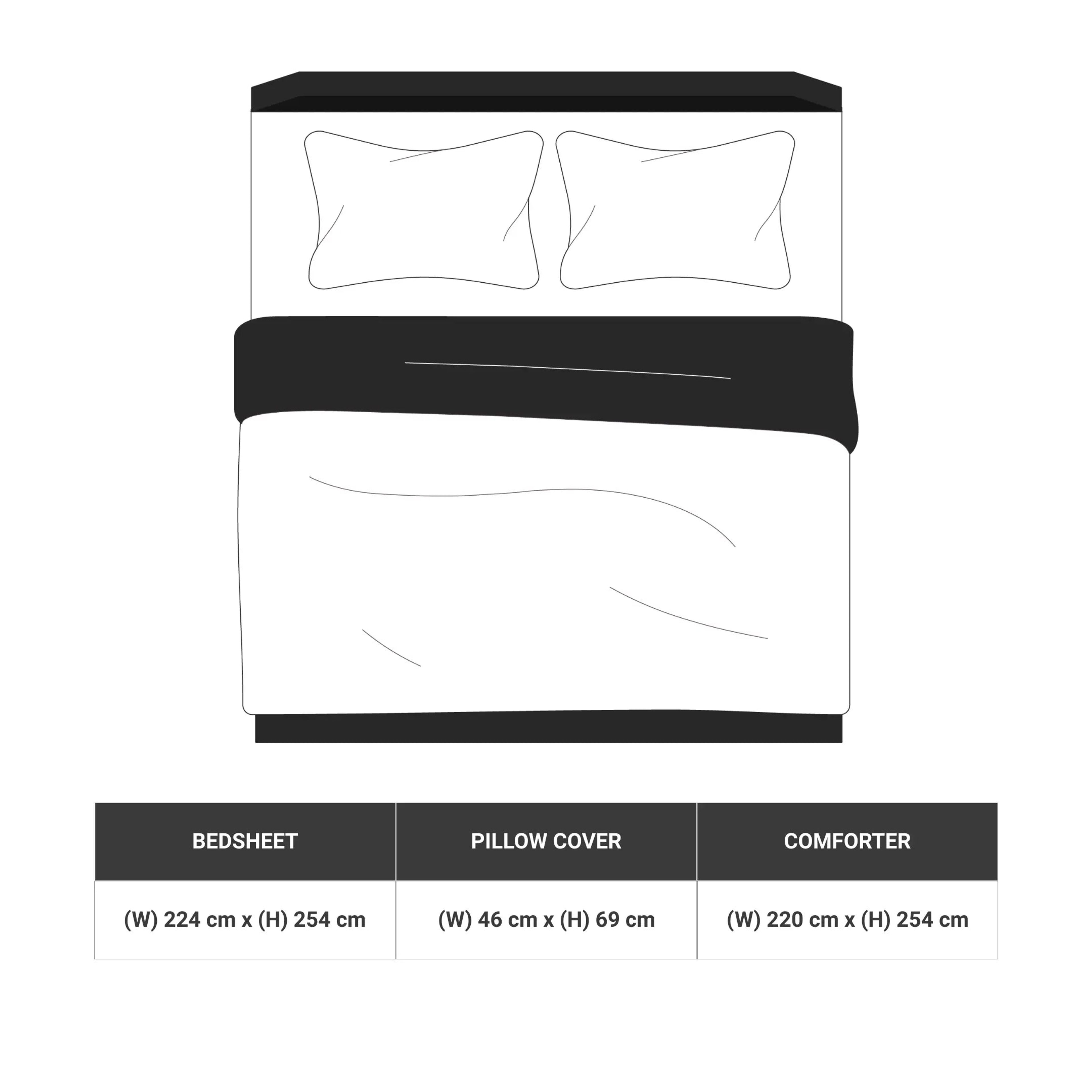 Aangan Weaves | Modern Geometric Printed Bedding Set - Set of Bedsheet & Comforter - Rich Teal