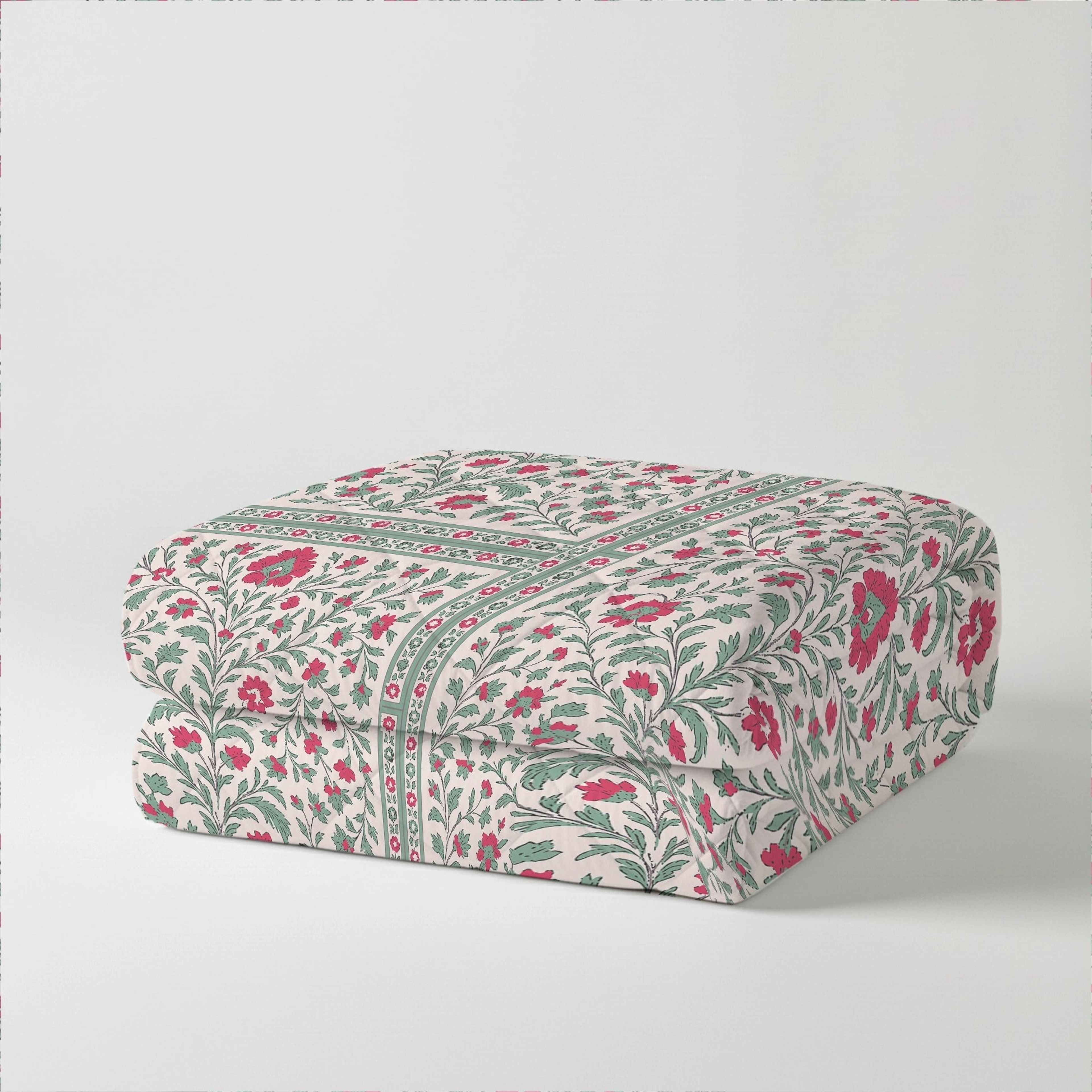 Aangan Weaves | Ethnic Printed 300 GSM Extra Warm Premium Comforter - Indian Pink