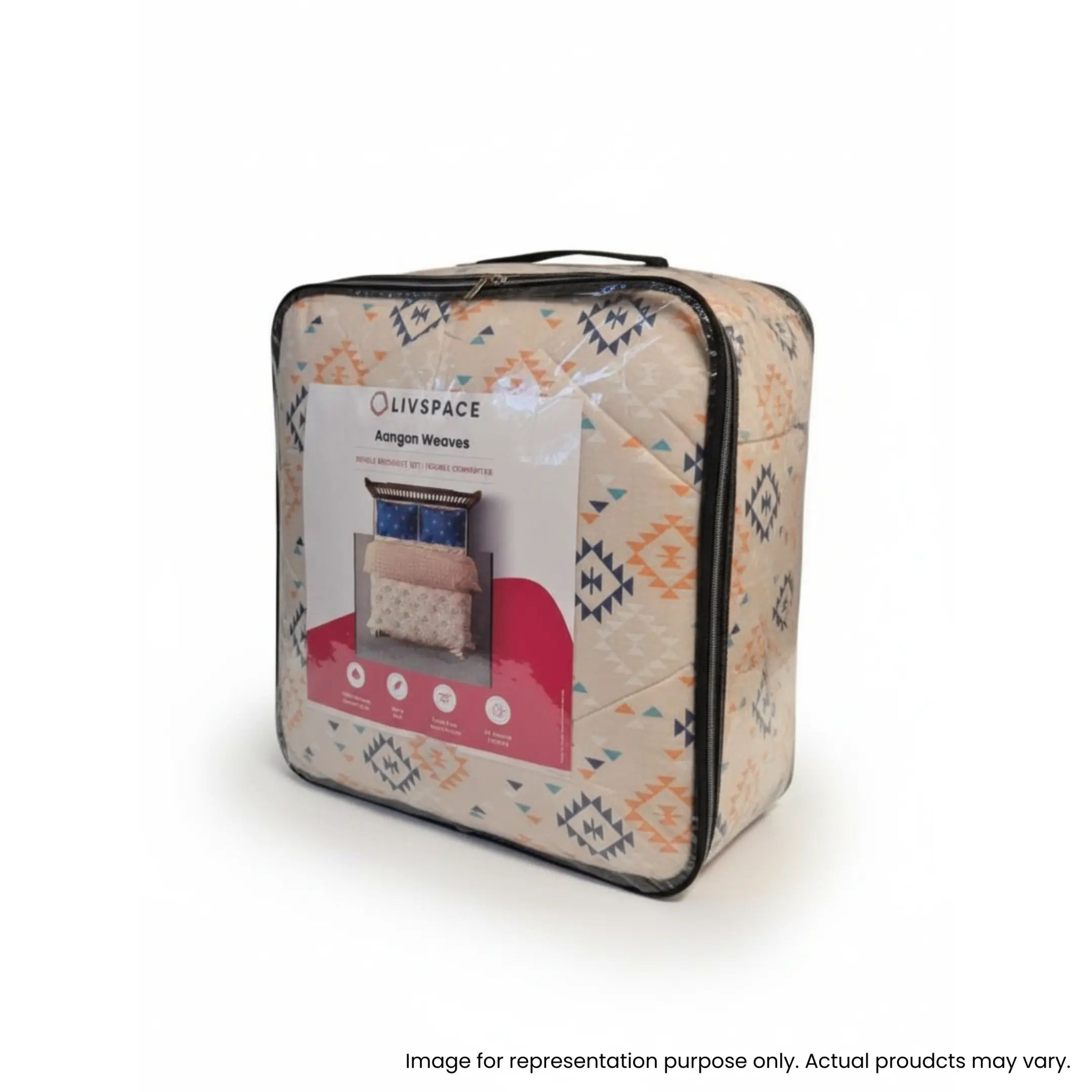 Aangan Weaves | Ethnic Printed 300 GSM Extra Warm Premium Comforter - Indian Pink