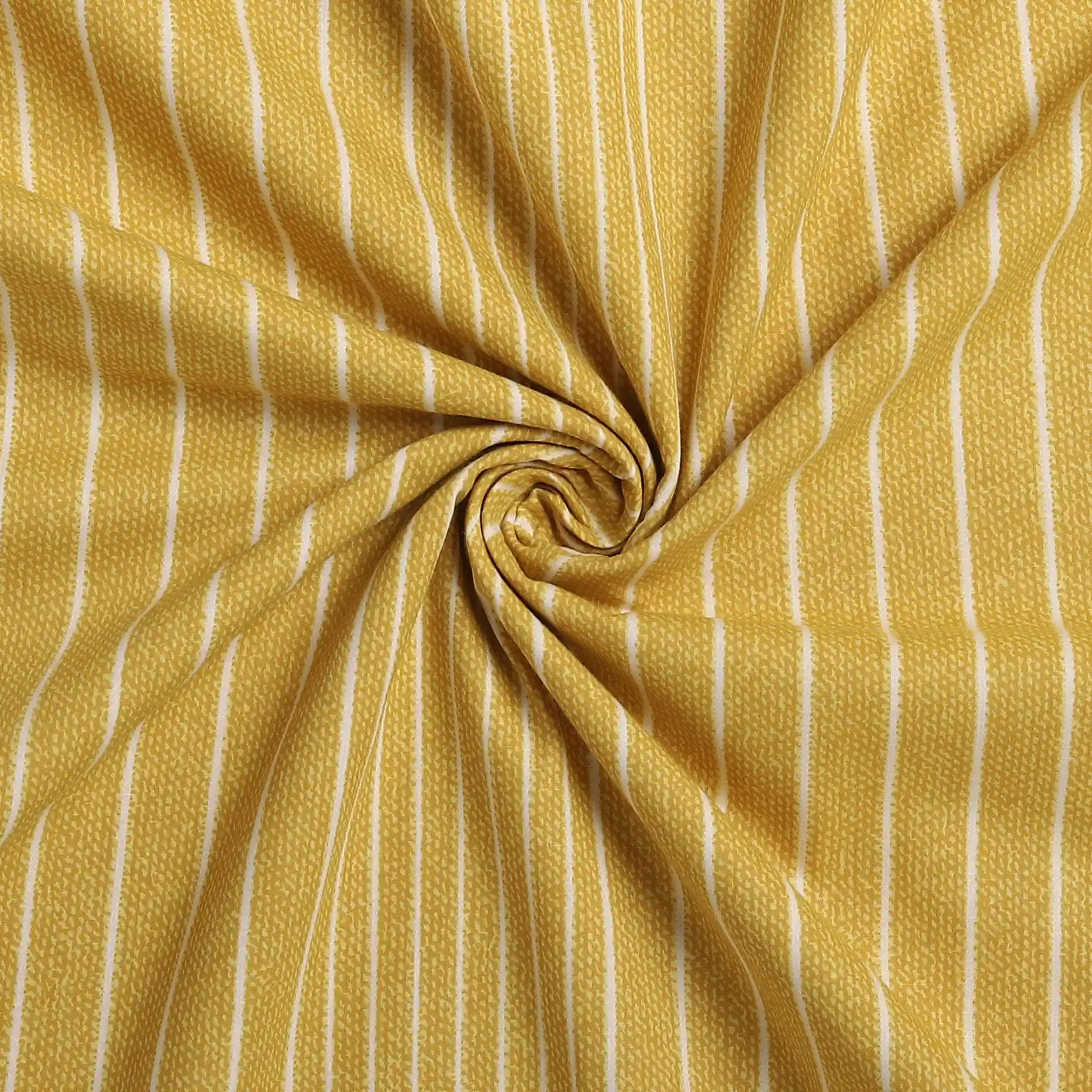 Threadscapes | Woven Textured Printed Reversible Dohar with Super Soft Flannel Layering-Mustard