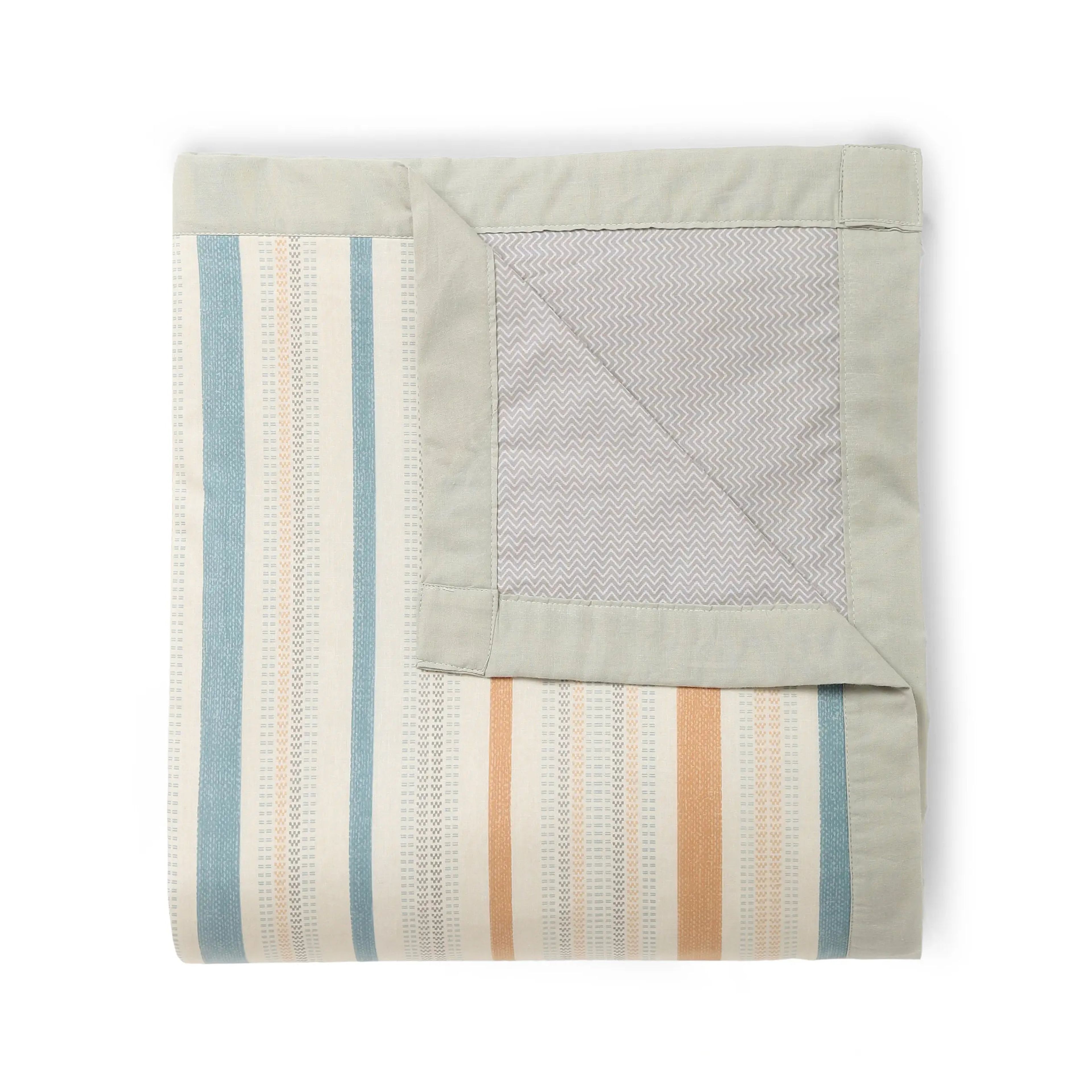 Threadscapes | Woven Textured Printed Reversible Dohar with Super Soft Flannel Layering-Multicolour