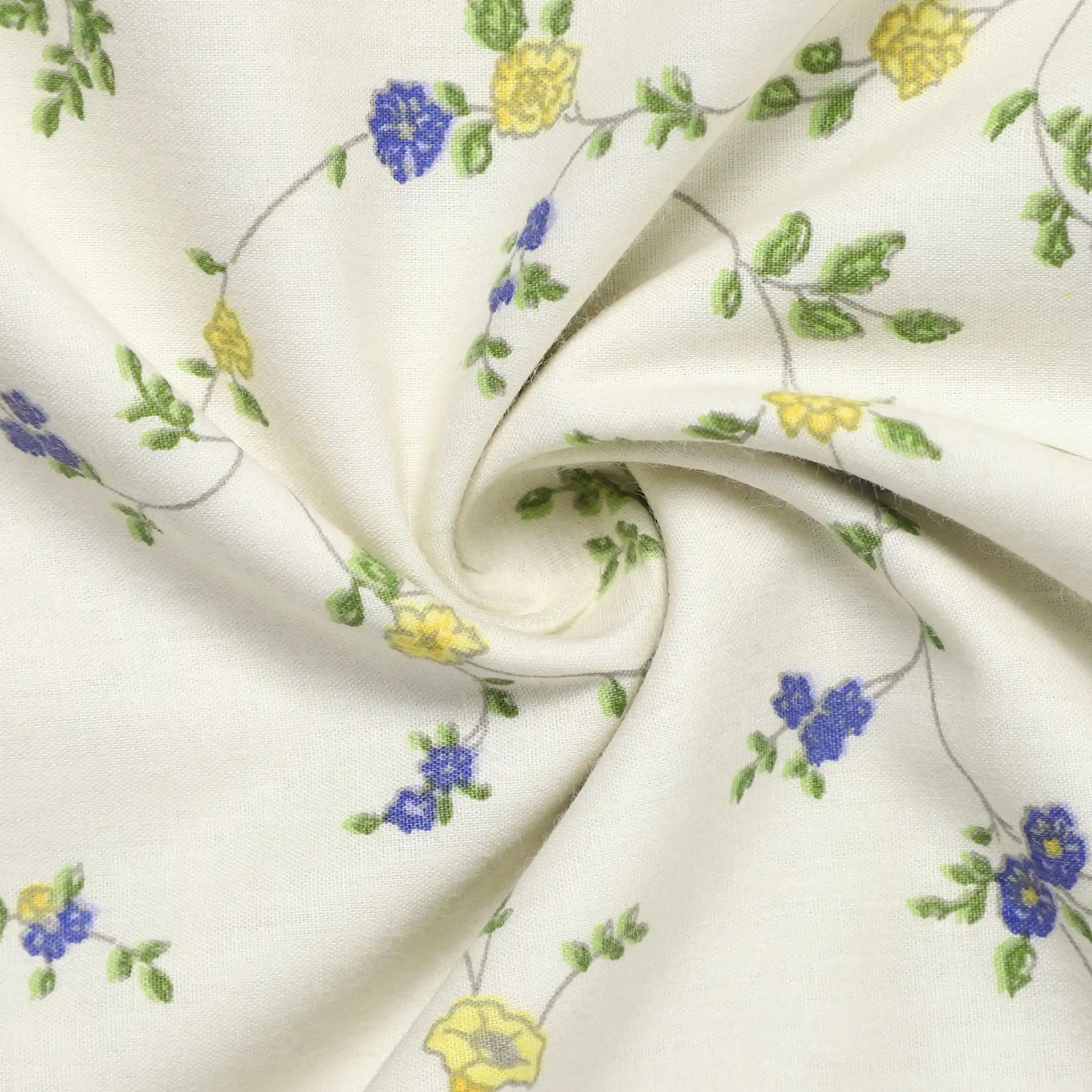 Bloomshire Luxe | Romantic Flora Printed Reversible Dohar with Super Soft Flannel Layering-Cream Bloom