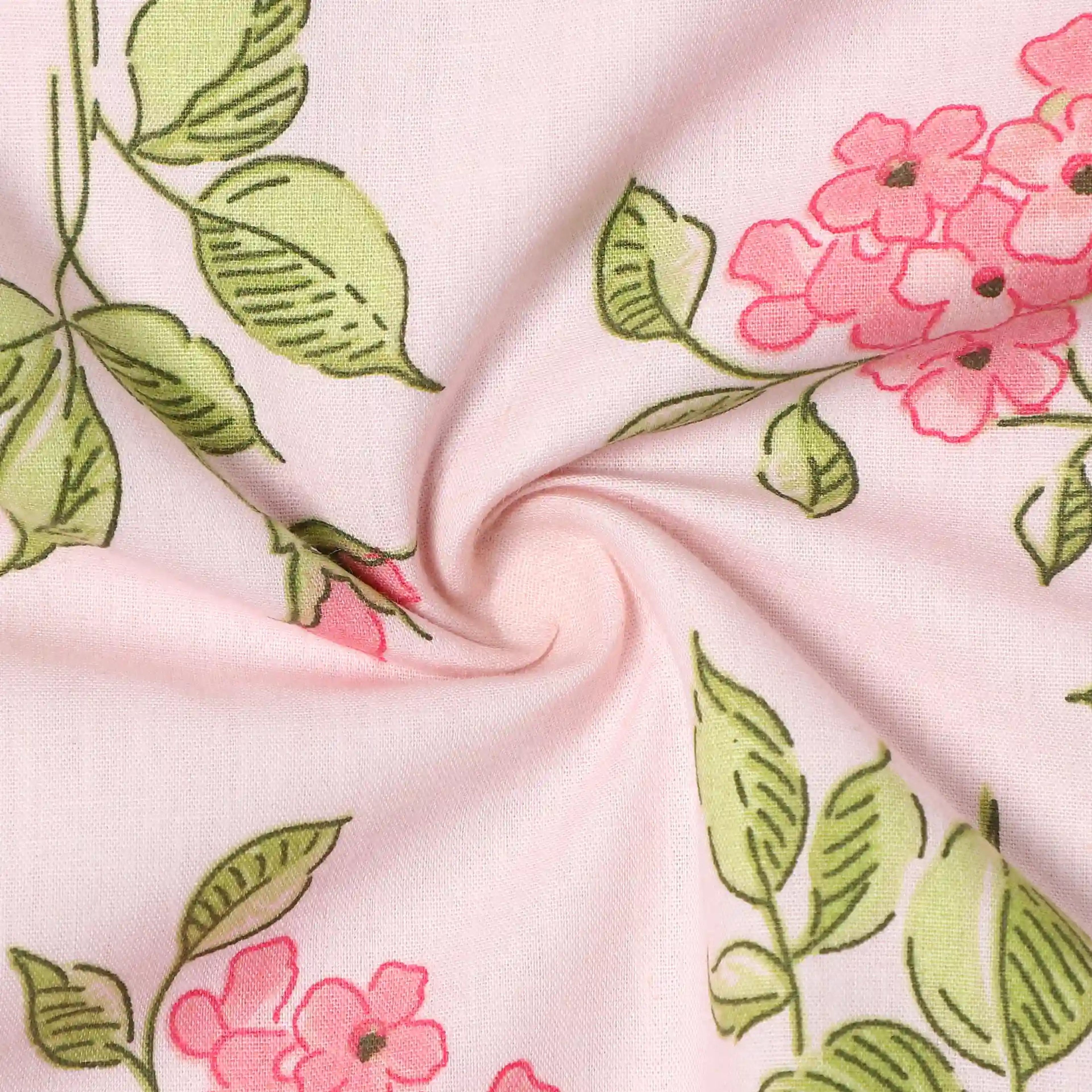 Bloomshire Luxe | Romantic Flora Printed Reversible Dohar with Super Soft Flannel Layering-Pink