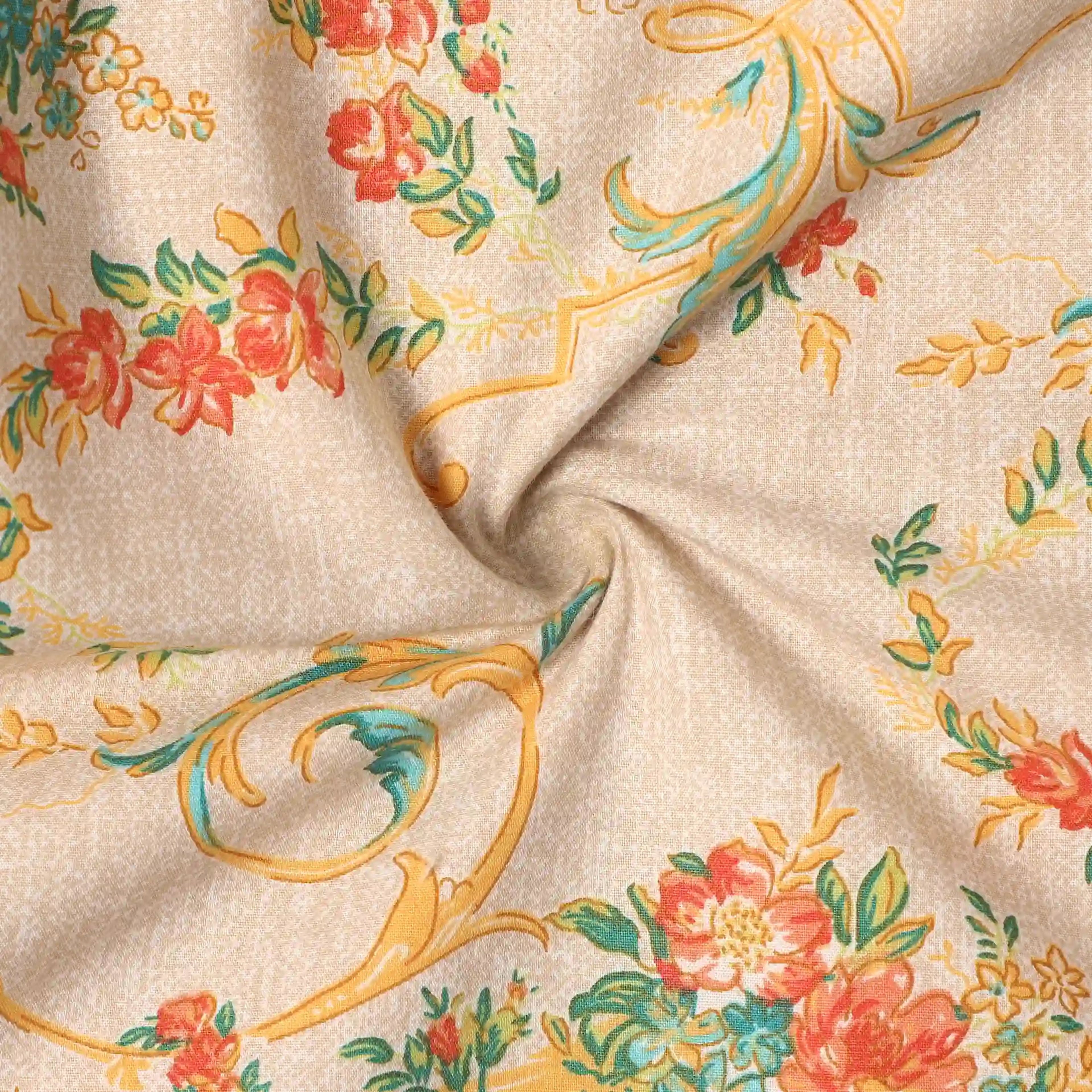 Bloomshire Luxe | Romantic Flora Printed Reversible Dohar with Super Soft Flannel Layering-Multicolour