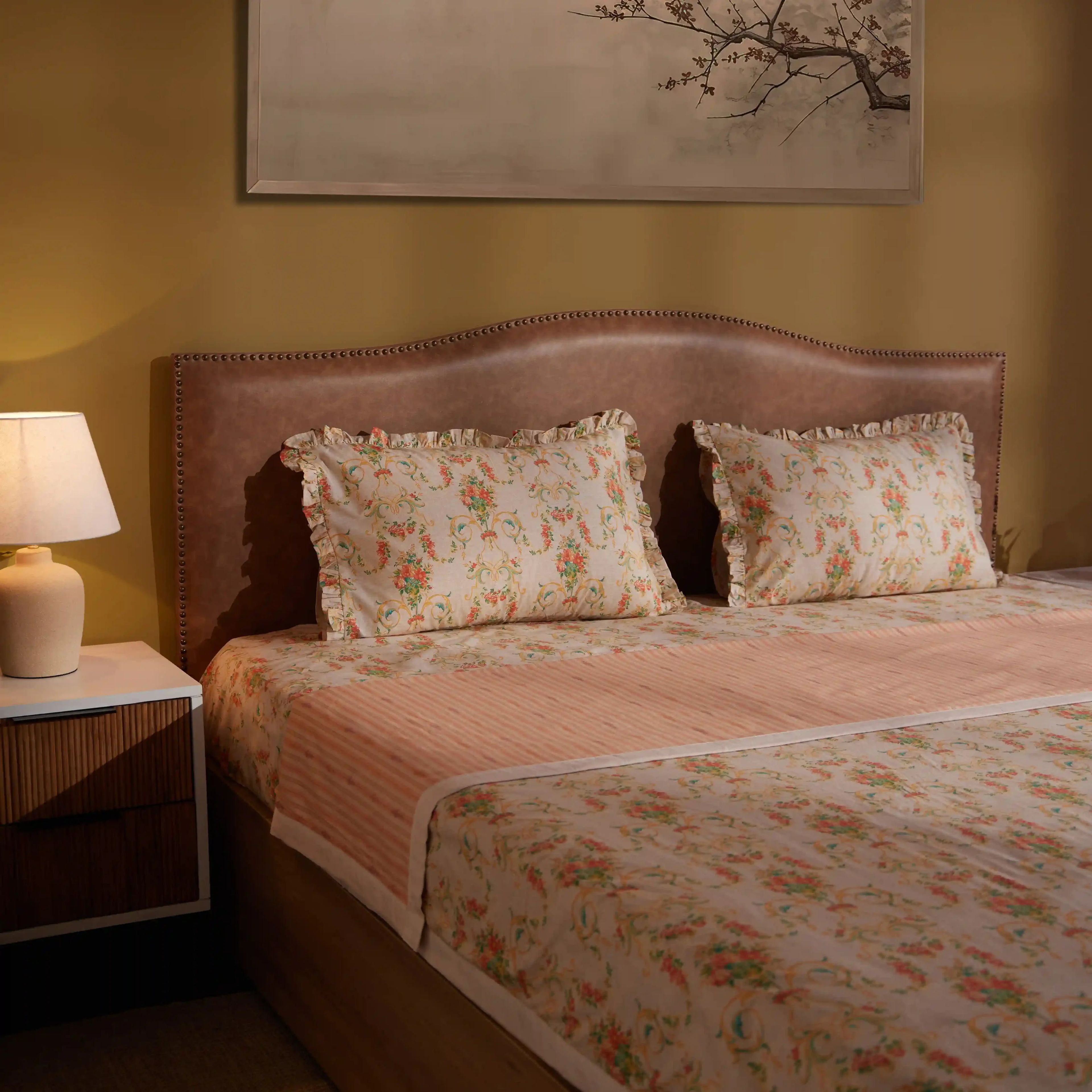 Bloomshire Luxe | Romantic Flora Printed Reversible Dohar with Super Soft Flannel Layering-Multicolour