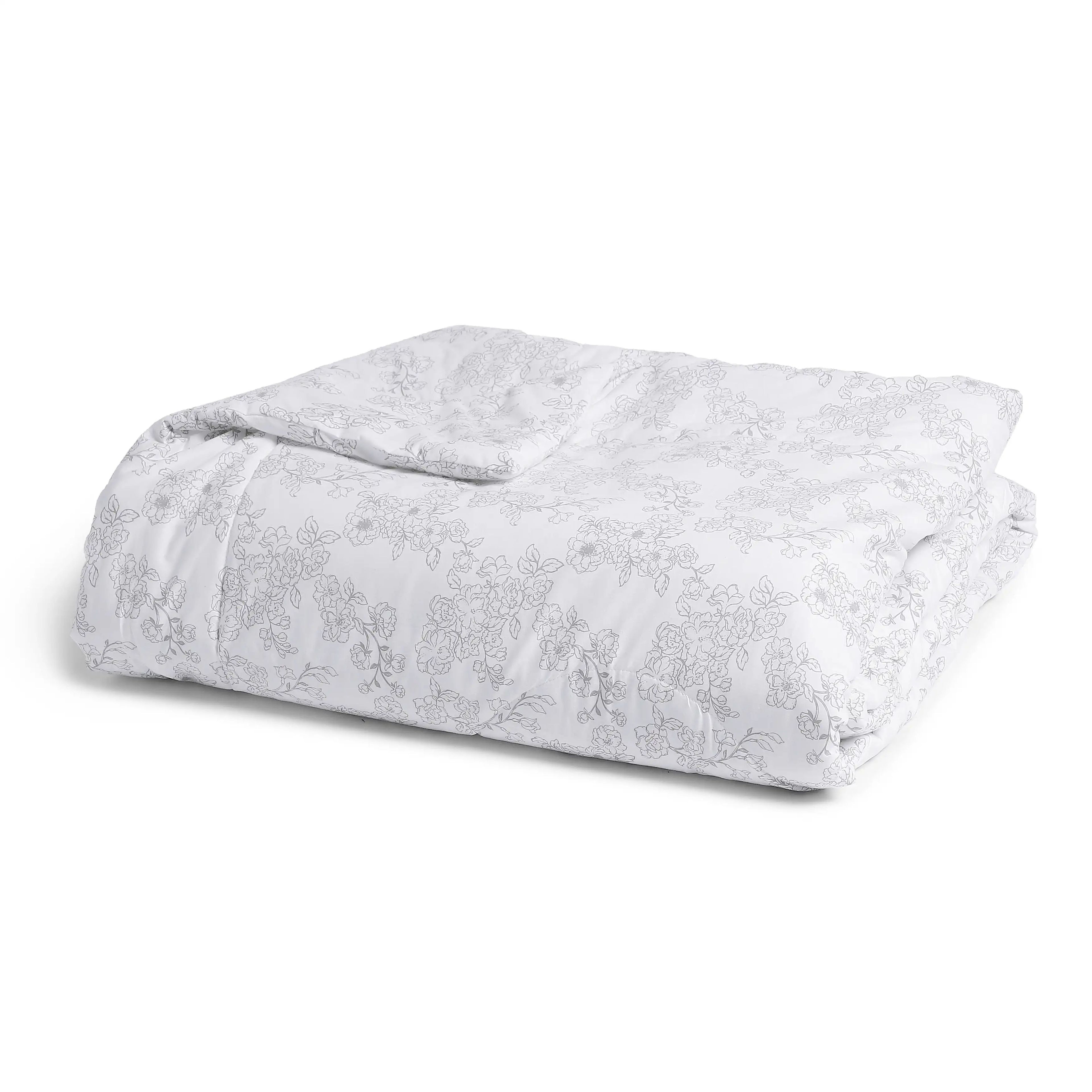 Bloomshire Classic | Everyday Charm Printed 120GSM Reversible Comforter-Grey